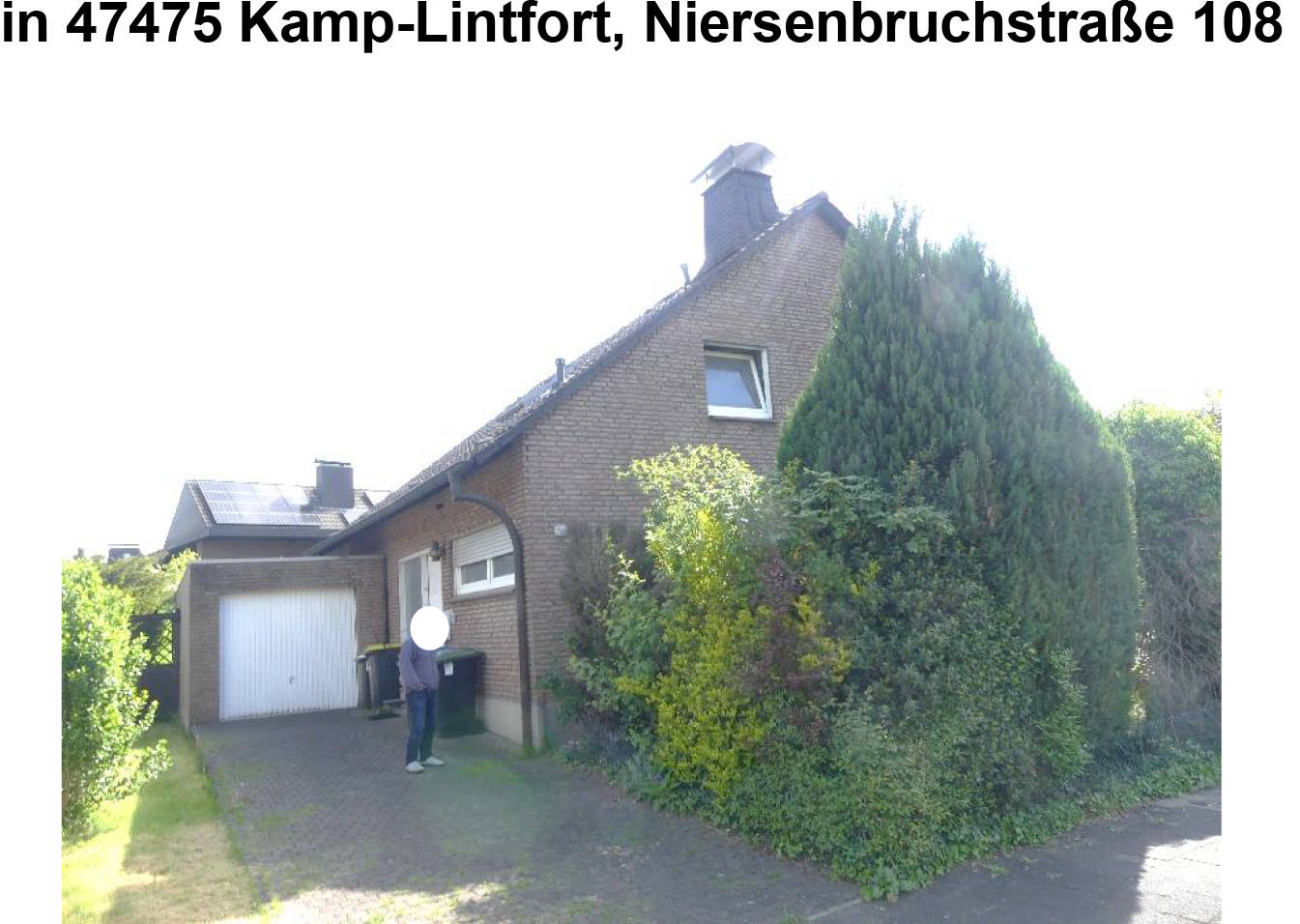 Garage, Einfamilienhaus, anteiliger Weg inkl.anteilige Garage in Niersenbruchstraße 108, 47475 Kamp-Lintfort, Kamperbruch