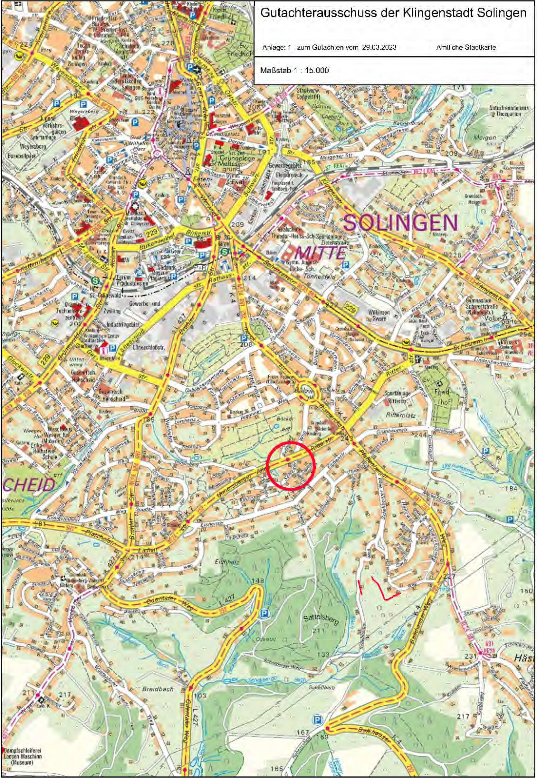 nordrheinwestpfalen 0006K0021-2022 Schlicker Weg 36, 38, 38 a, 42659 Solingen, Dorp