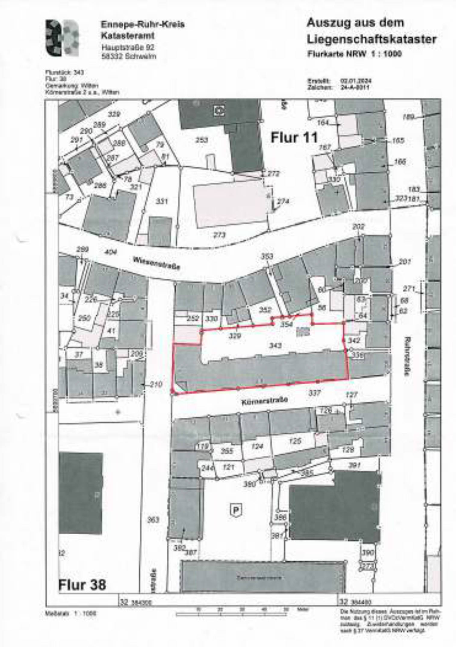 nordrheinwestpfalen 0007K0012-2023 Körnerstraße/Gerichtsstraße, 58452 Witten, Mitte