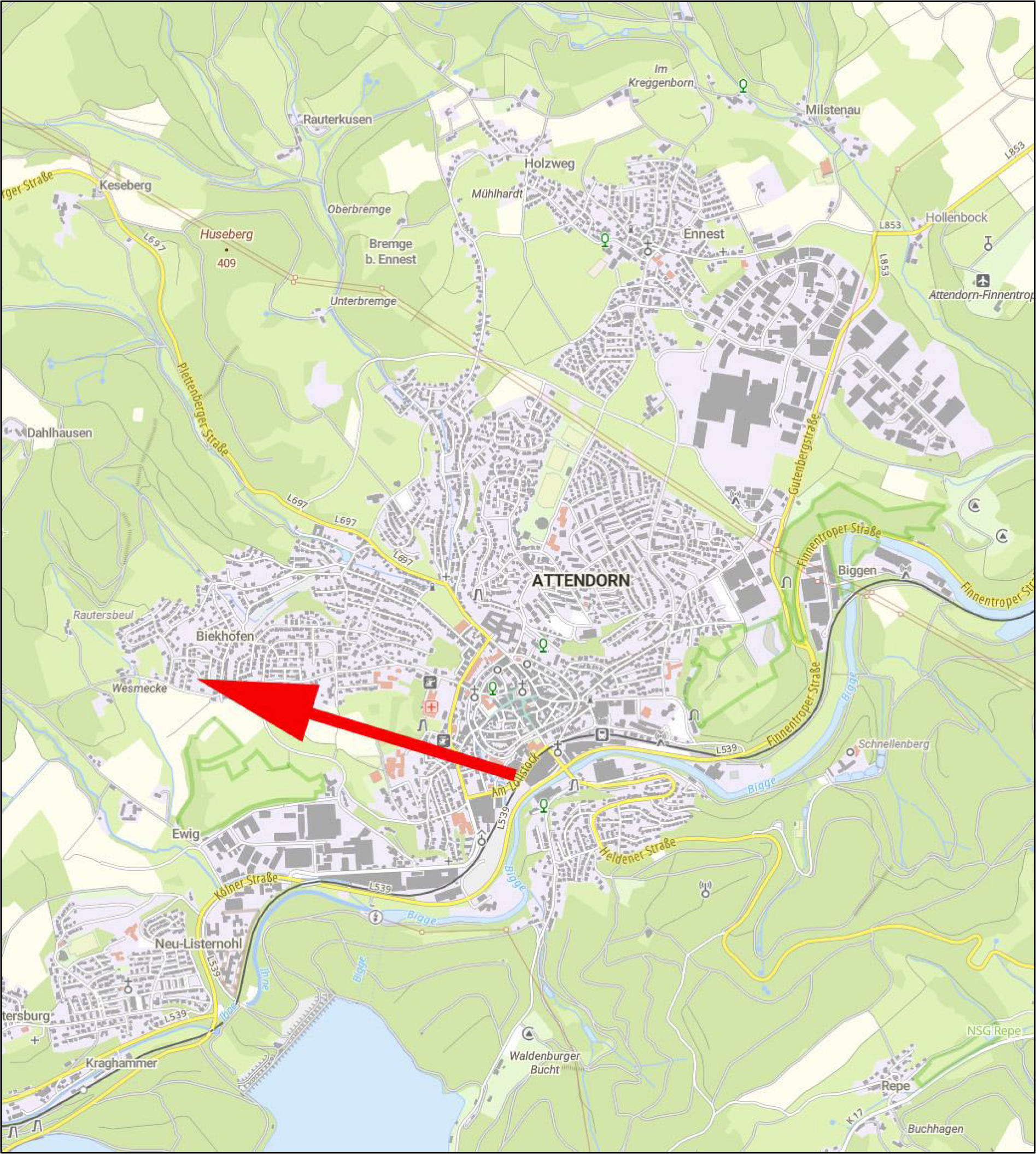 Einfamilienhaus, mit ausgebautem Dachgeschoss, Spitzboden und angebautem Doppelcarport. in Alfred-Schnüttgen-Straße 11, 57439 Attendorn, Biekhofen - Bild 4