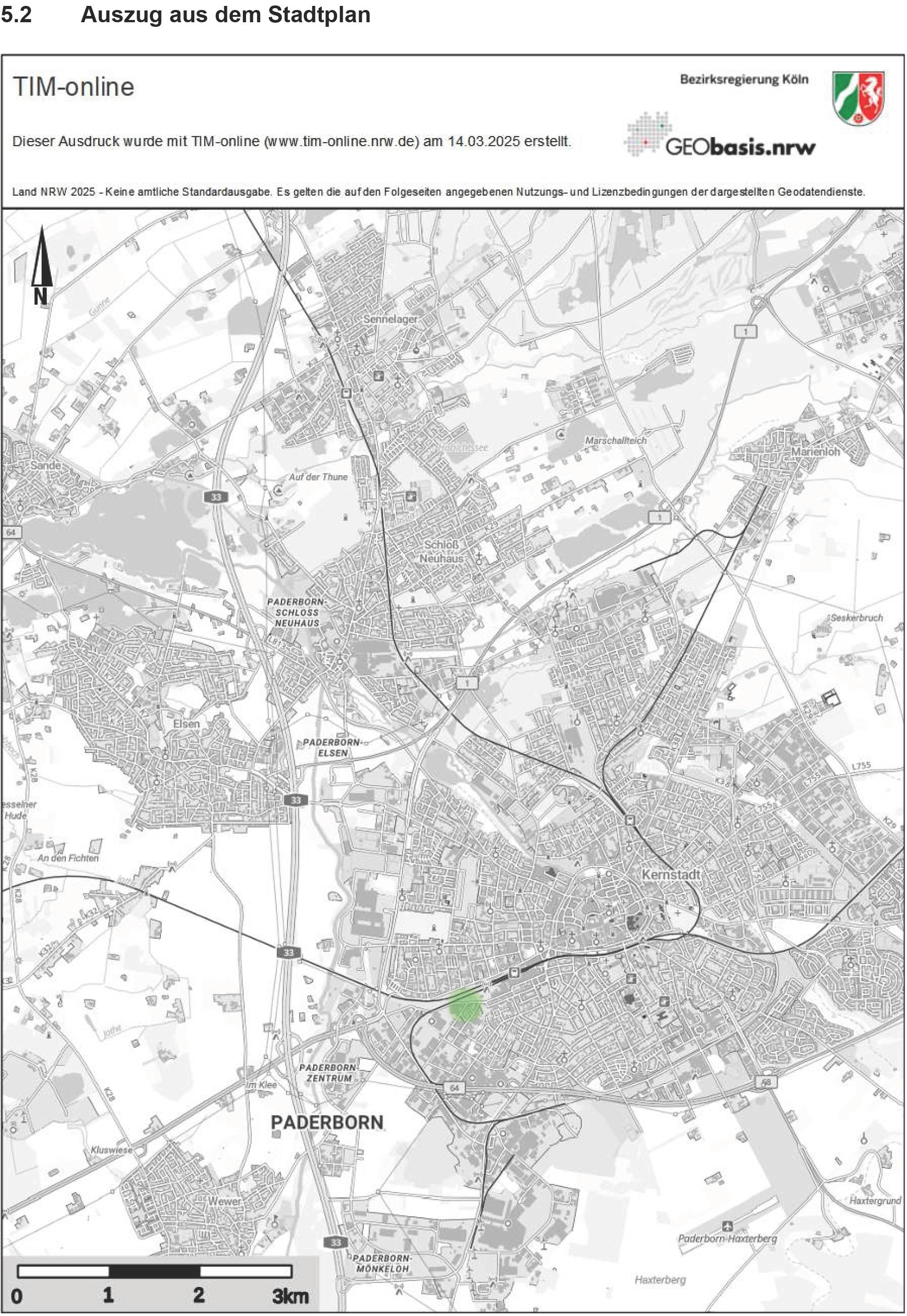 Mit einem Dreifamilienwohnhaus (in der Bauart einer Doppelhaushälfte) mit Garage bebautes Grundstück in Grüner Weg 5, 33098 Paderborn - Bild 4