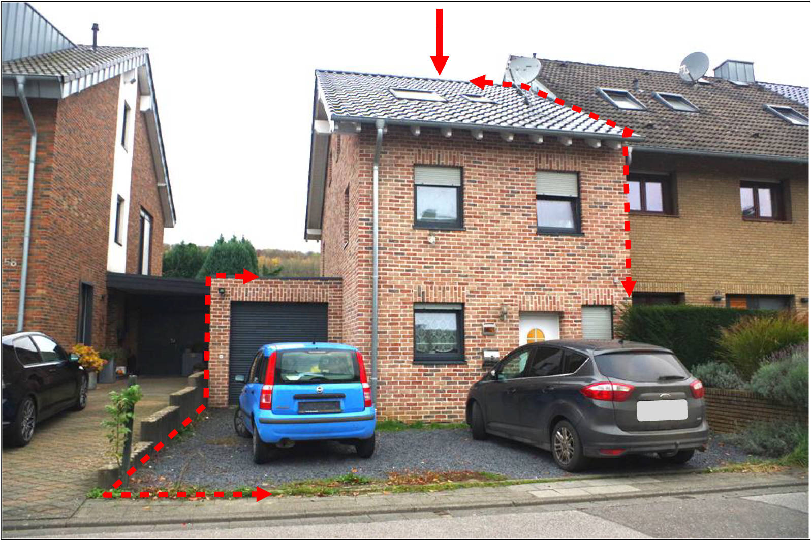 Garage, Einfamilienhaus, Zwangsversteigerungsverfahren zum Zwecke der Aufhebung der Gemeinschaft, 2015 errichtetes Reiehenendhaus sowie Einzelgarage in Theodor-Körner-Straße, 41515 Grevenbroich, Allrath - Bild 2
