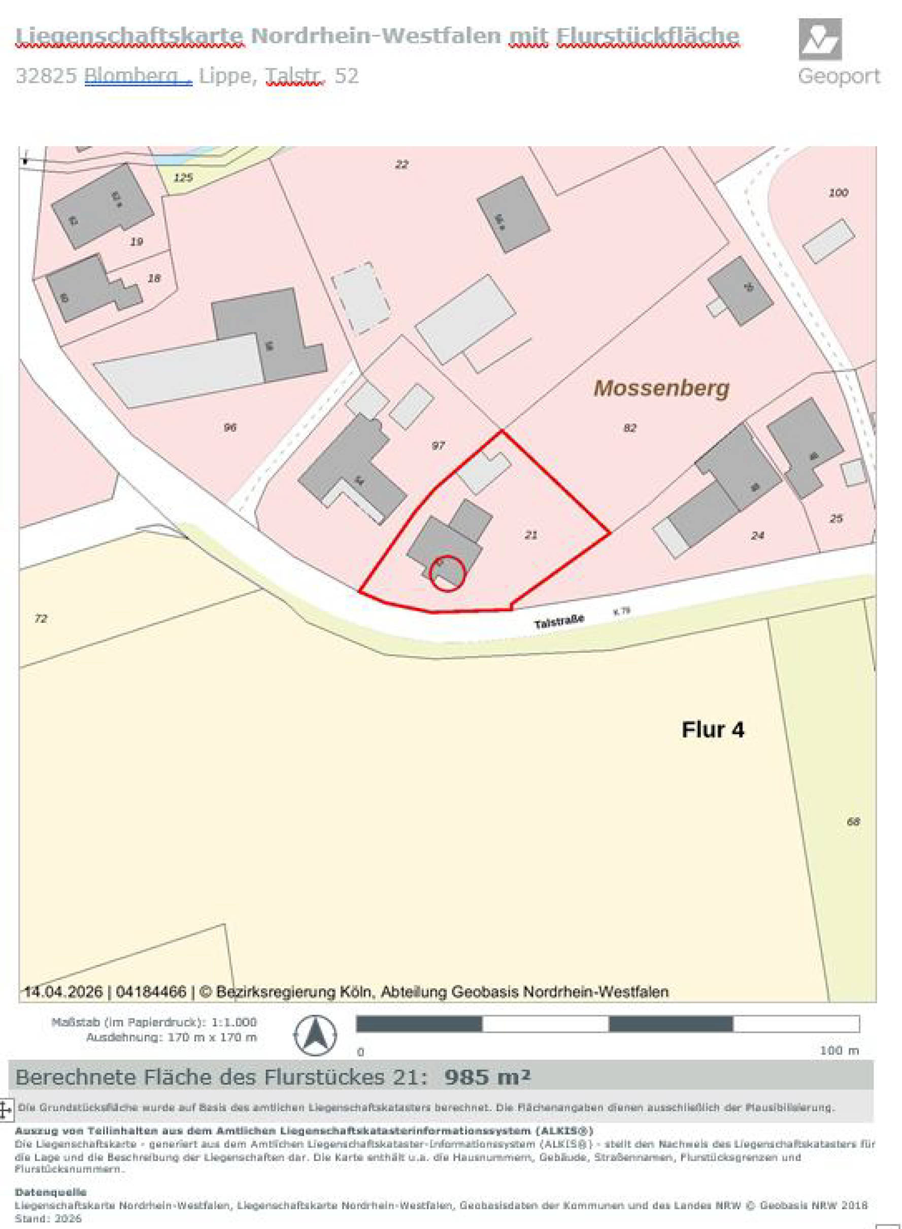 nordrheinwestpfalen 0021 K 0010/2025 Talstraße 52, 32825 Blomberg, Mossenberg-Wöhren 15