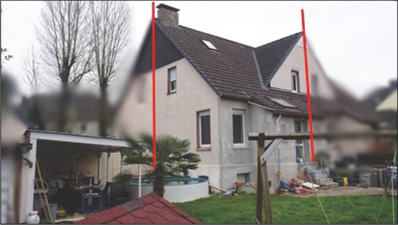 Einfamilienhaus, eine halbe Doppelhaushälfte, Nebengebäude in Hummeltenbrink 1, 45665 Recklinghausen, Hillen