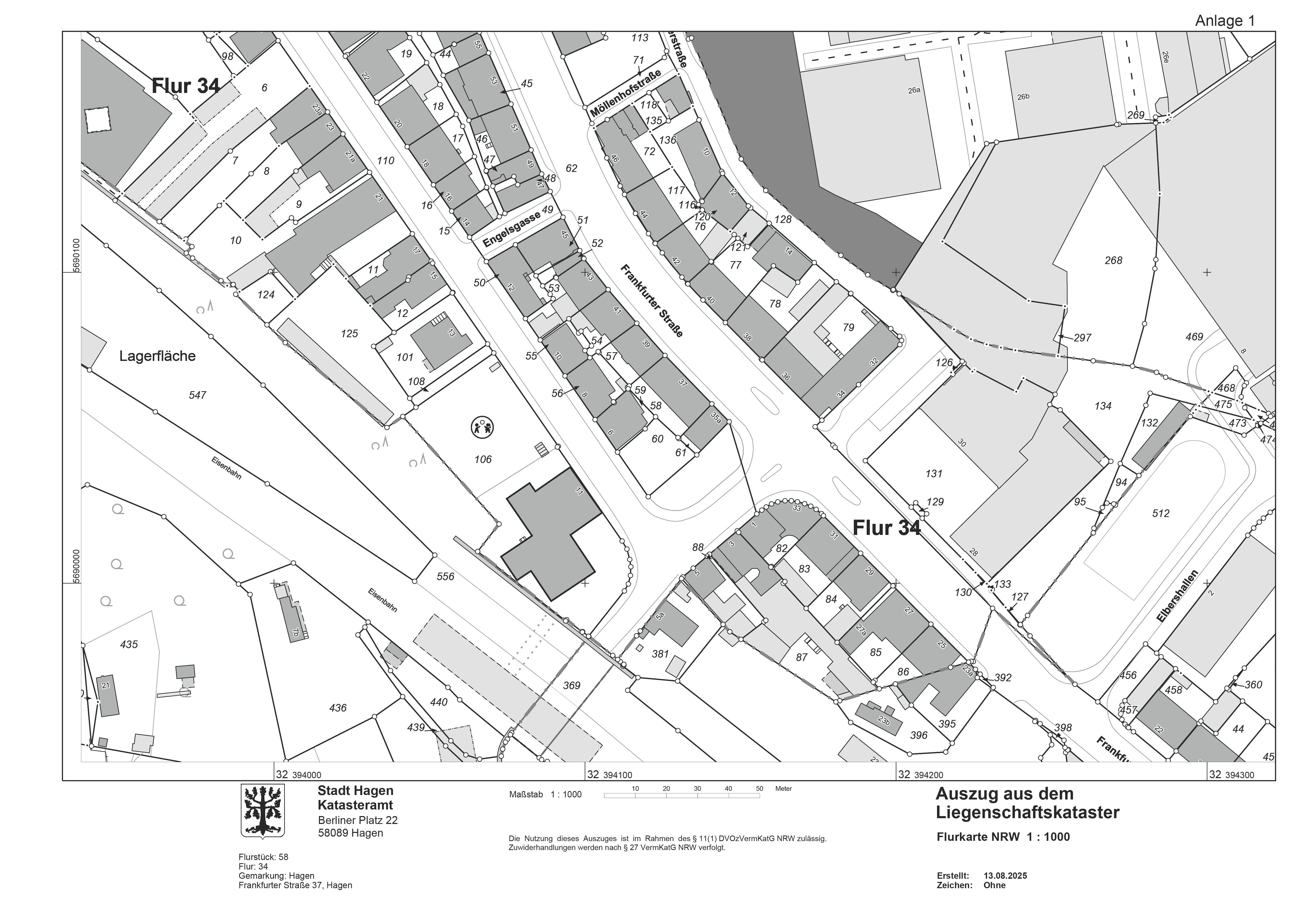 nordrheinwestpfalen 0031 K 0056/2025 Frankfurter Str. 37, 58097 Hagen 9
