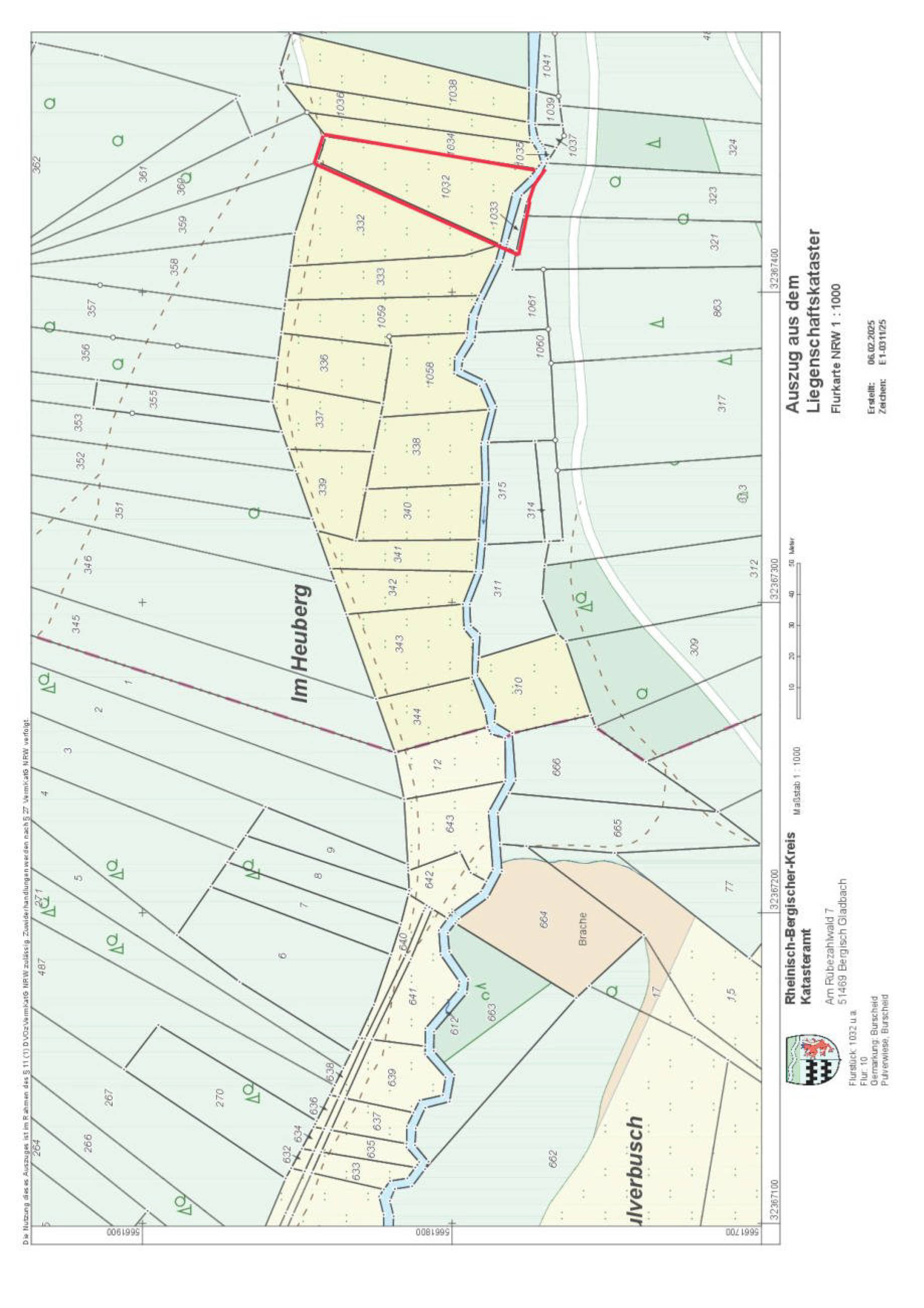 land- und forstwirtschaftlich genutztes Grundstück in Pulverwiese, 51399 Burscheid, zwischen Blasberg und Luisental