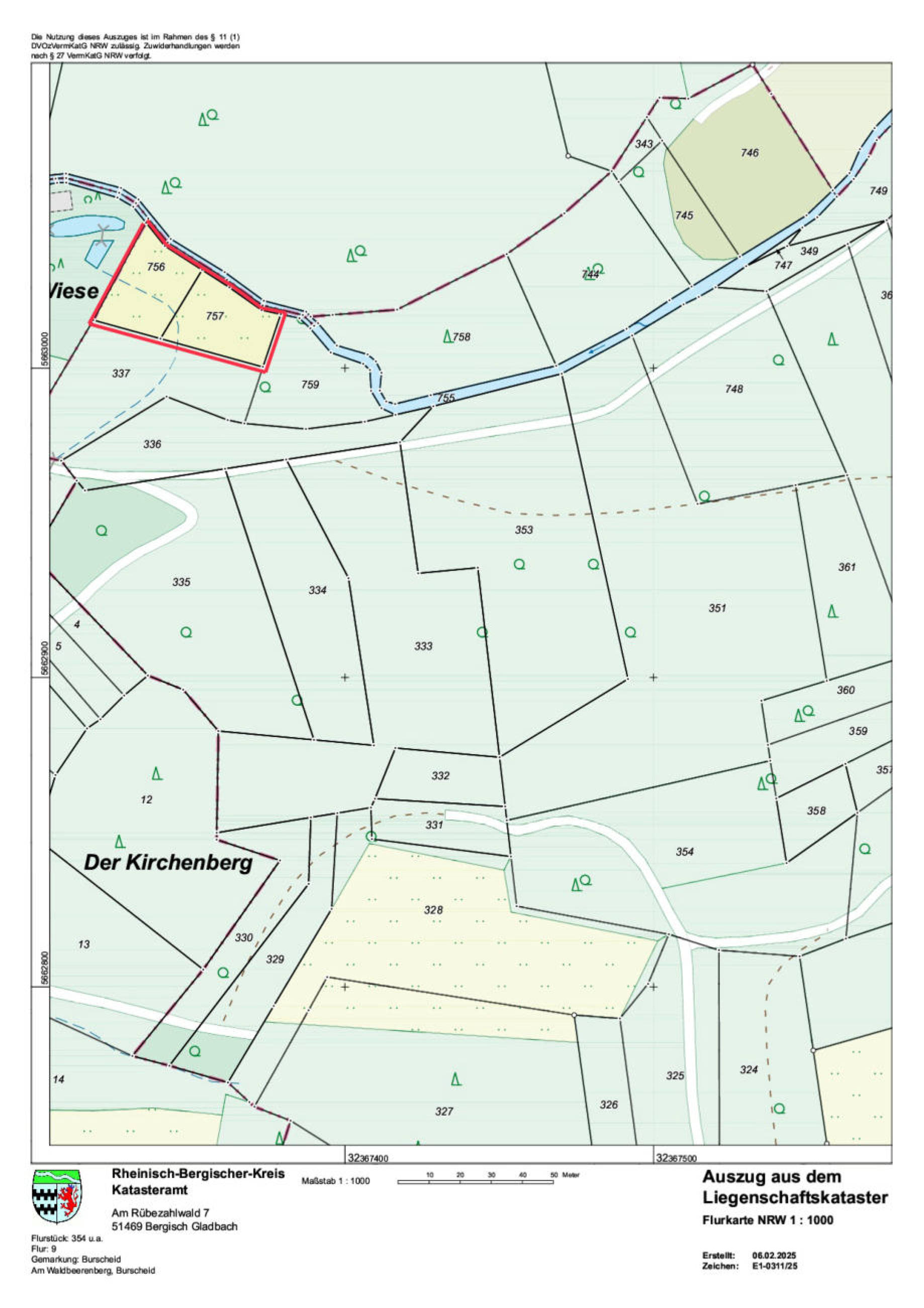 land- und forstwirtschaftlich genutztes Grundstück, land- und forstwirtschaftlich genutztes Grundstück in Oben in der Wiese, 51399 Burscheid, Oberwietsche - Bild 2