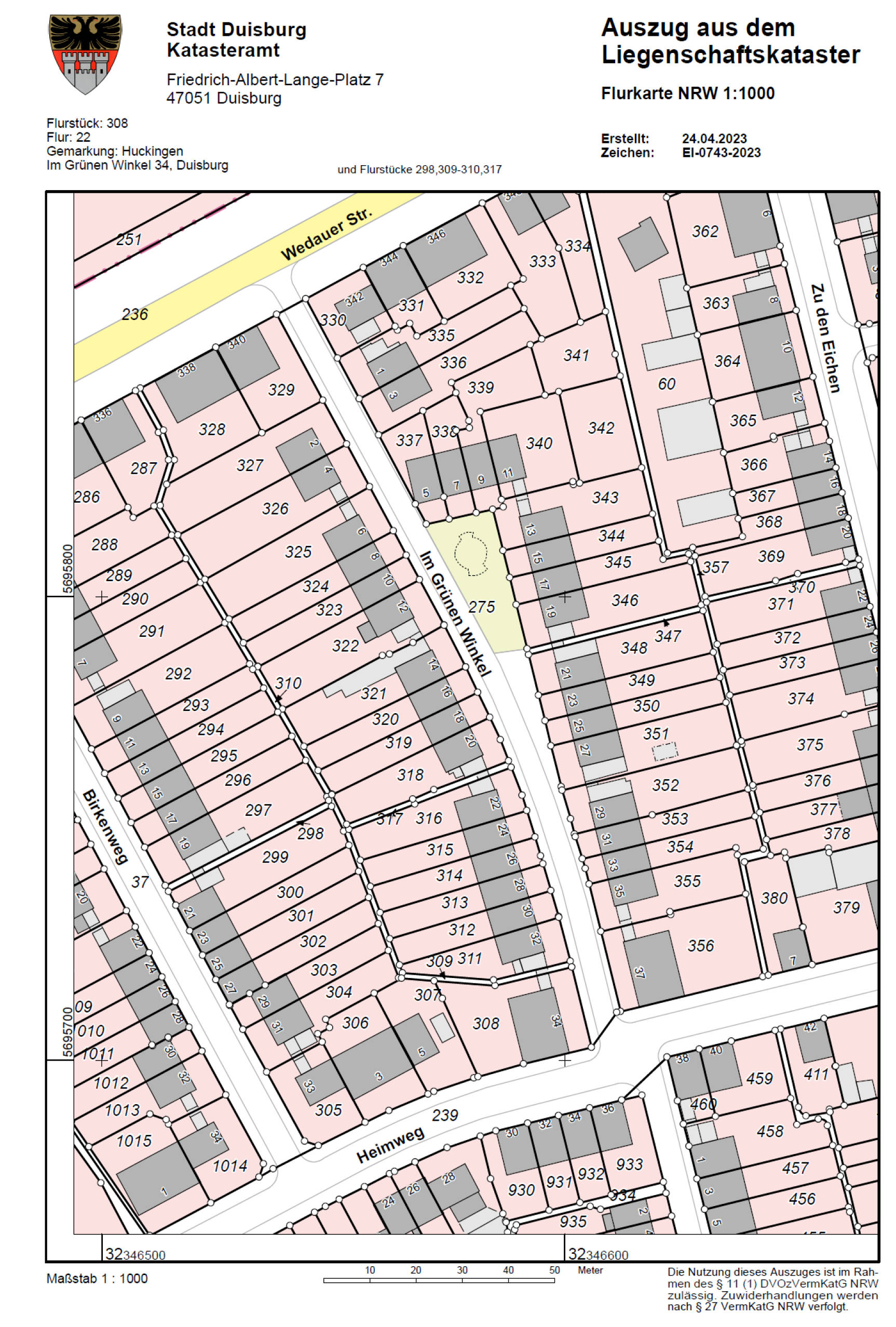 nordrheinwestpfalen 0106K0020-2023 Im Grünen Winkel 34, 47279 Duisburg, Wedau