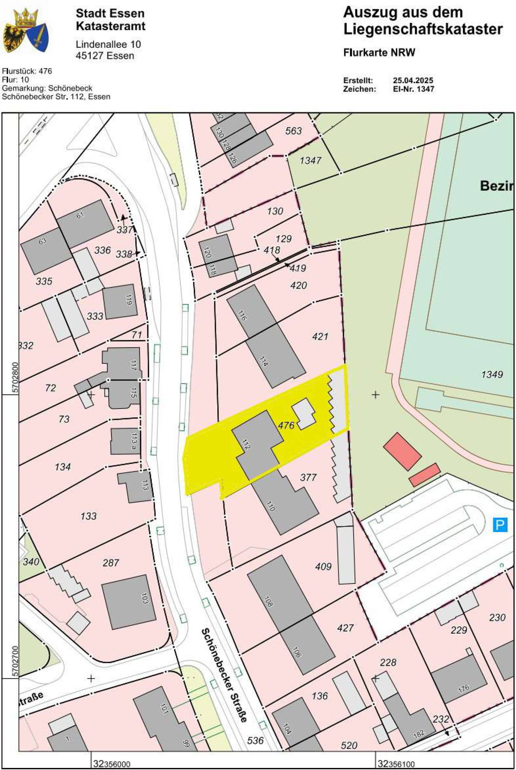 nordrheinwestpfalen 0180 K 0003/2025 Schönebecker Straße 112, 45359 Essen, Schönebeck 23