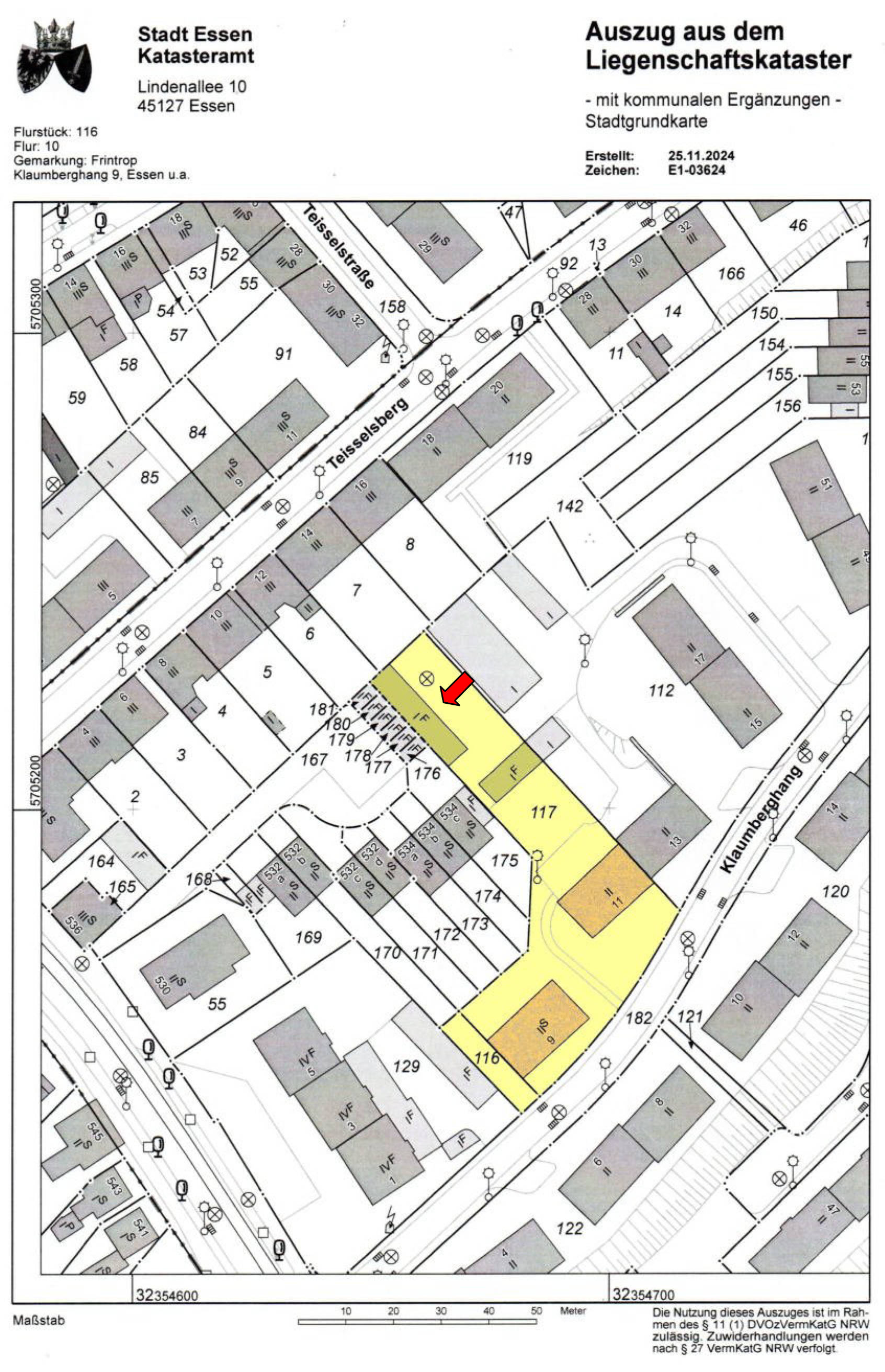 nordrheinwestpfalen 0180 K 0036/2024 Klaumberghang 9, 11 / Teisselsberg 18,20, 45359 Essen, Frintrop 20