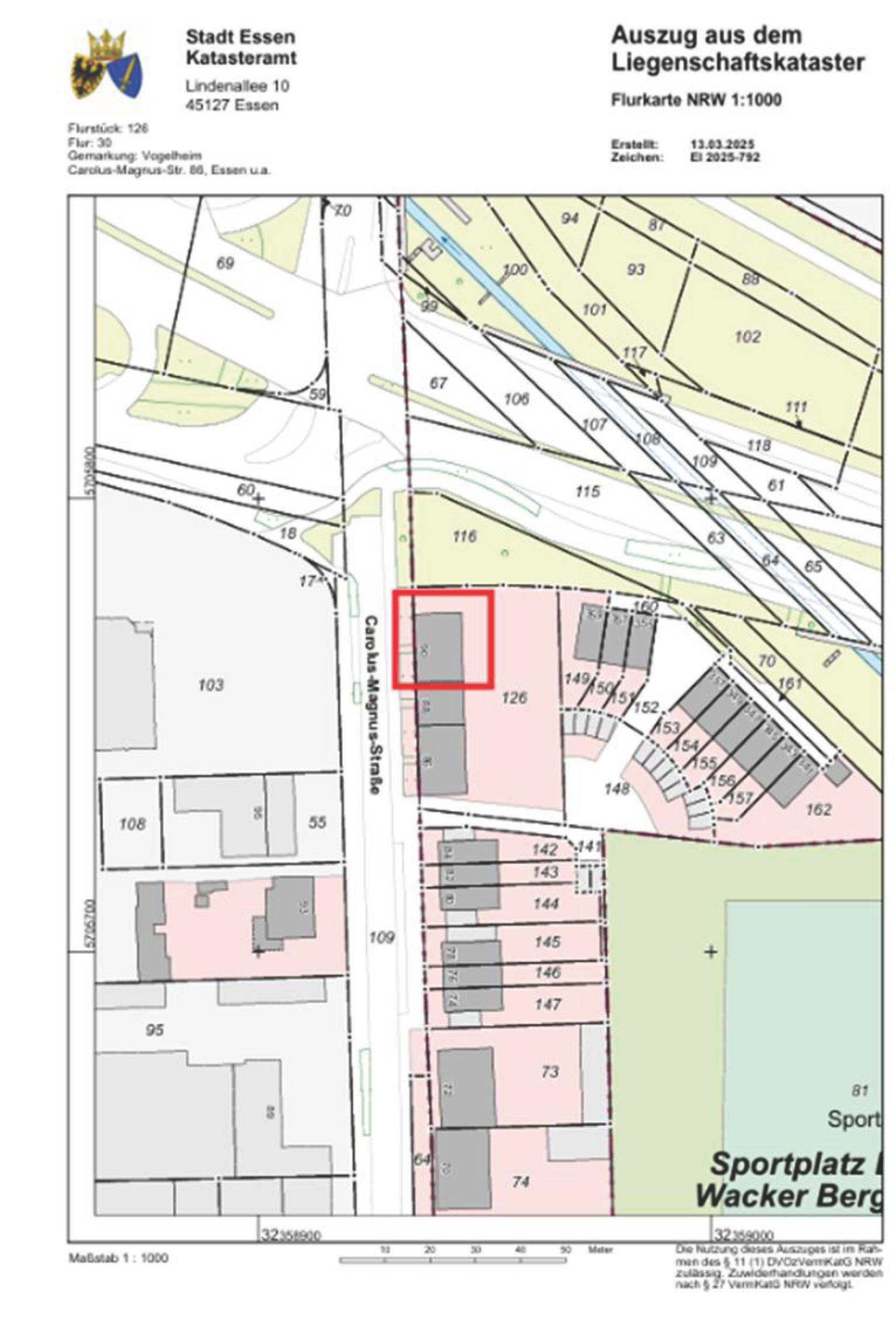 nordrheinwestpfalen 0180 K 0050/2024 Bottroper Straße, Carolus-Magnus-Straße 86, 88, 90, 45356 Essen, Vogelheim 14