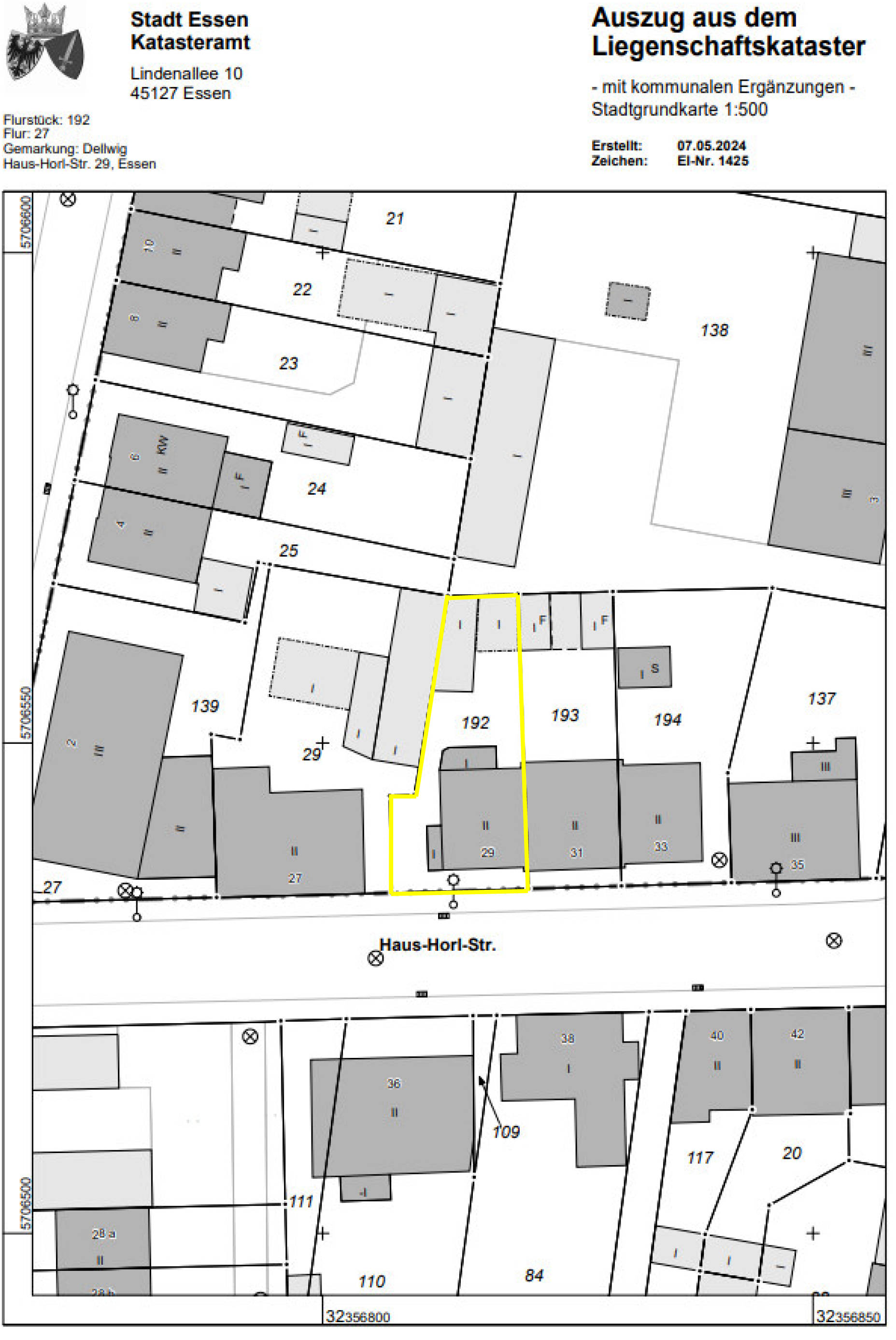 nordrheinwestpfalen 0185K0178-2024 Haus-Horl-Straße 29, 00000 Essen
