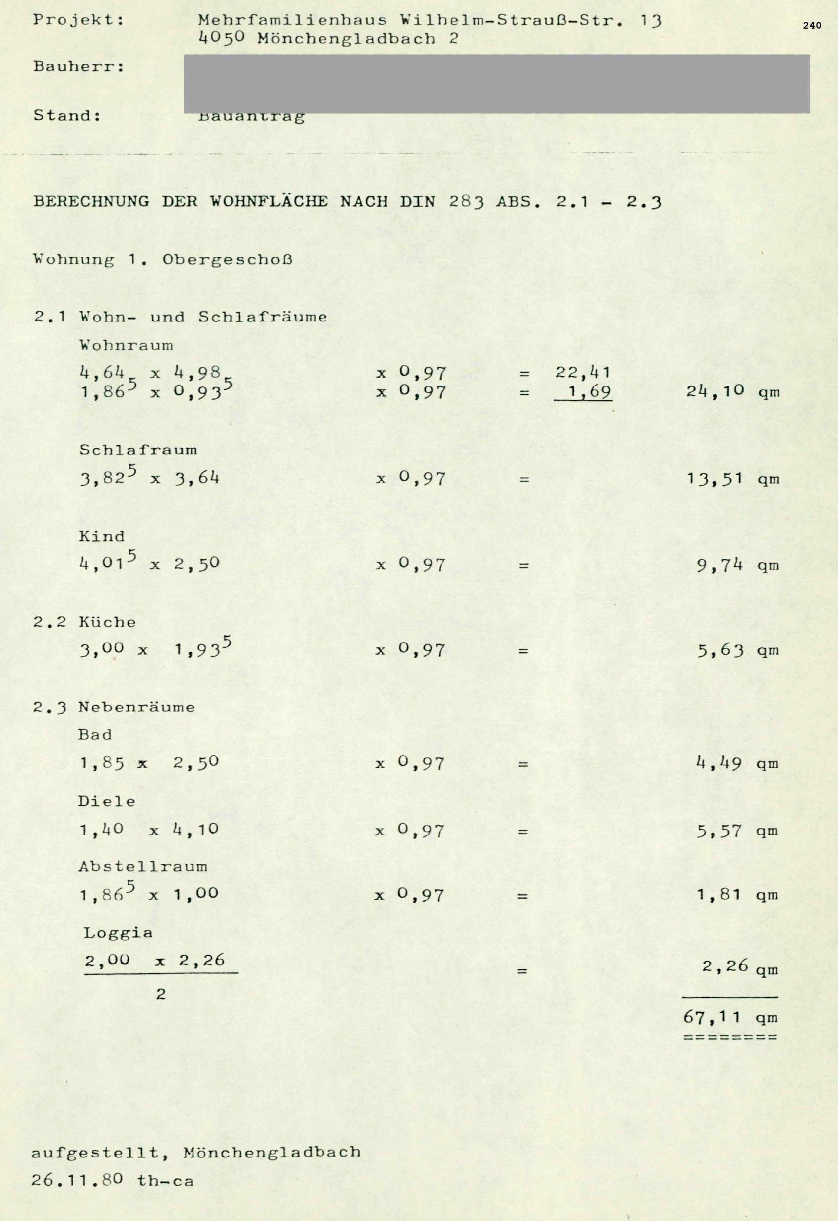 Eigentumswohnung (3 bis 4 Zimmer) in Wilhelm-Strauß-Straße 13, 41236 Mönchengladbach