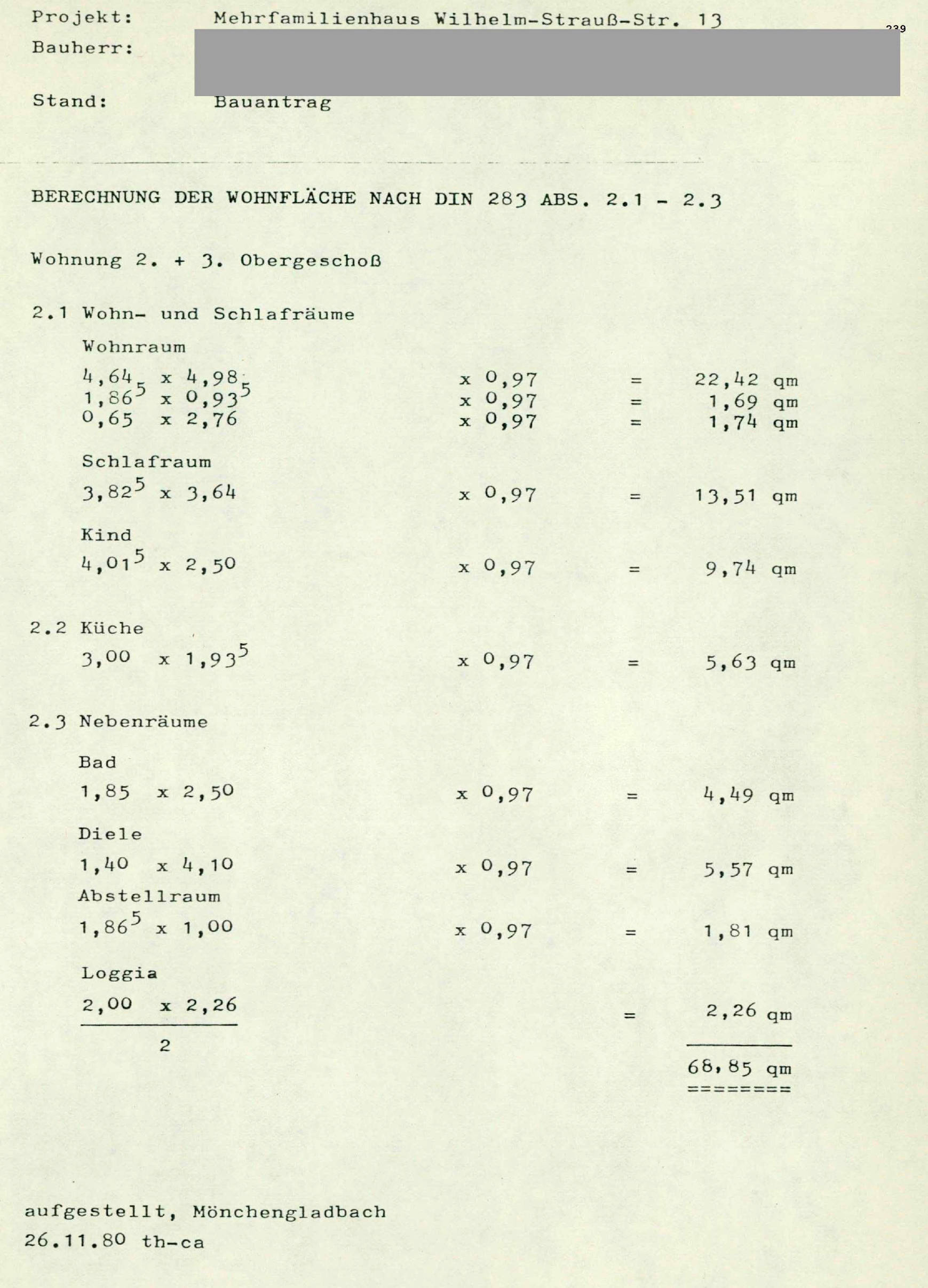 Eigentumswohnung (3 bis 4 Zimmer) in Wilhelm-Strauß-Straße 13, 41236 Mönchengladbach