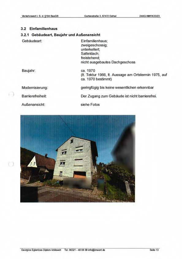Einfamilienhaus in Gartenstraße 3, 67472 Esthal