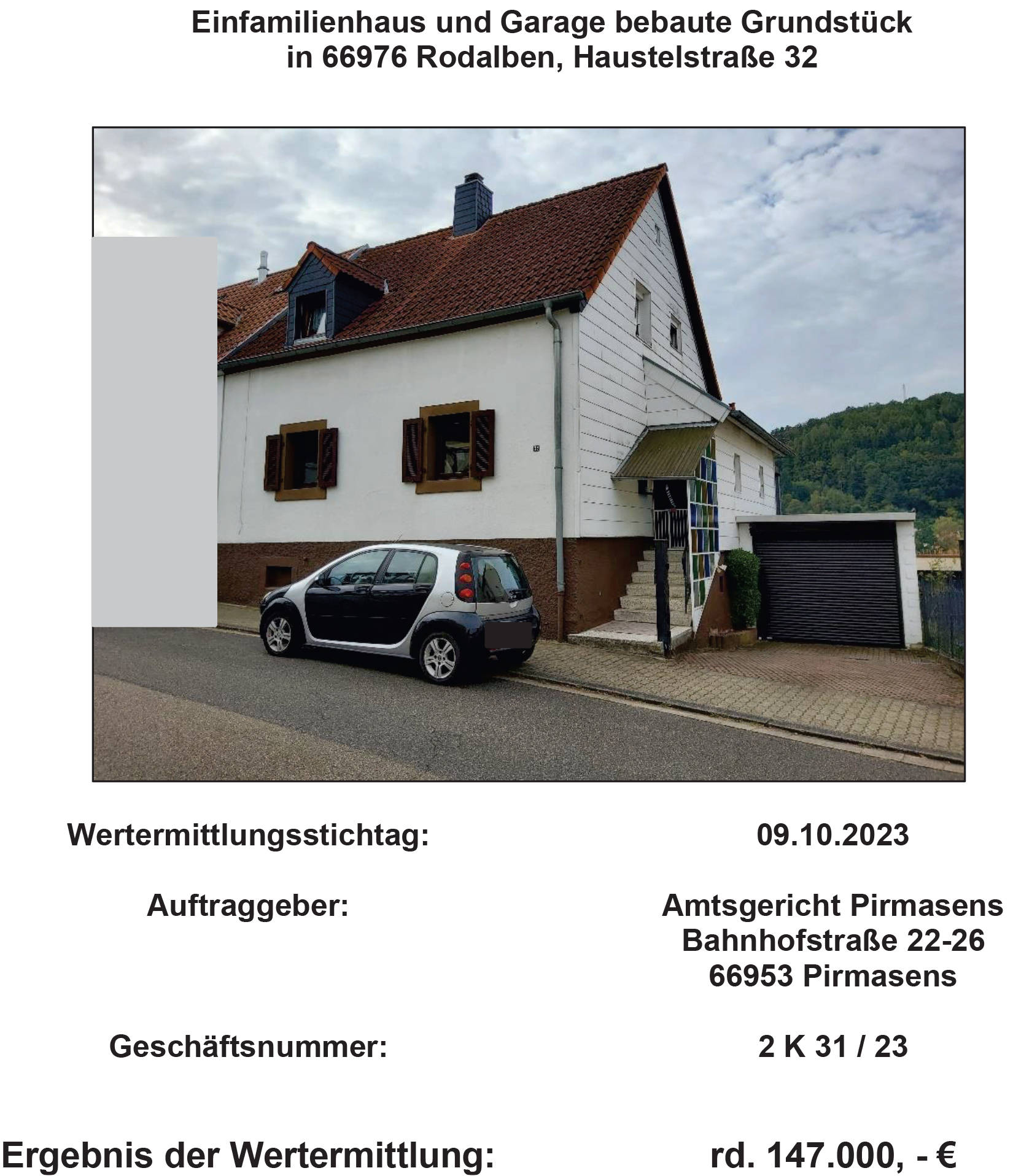 Einfamilienhaus in Haustelstraße  32, 66976 Rodalben