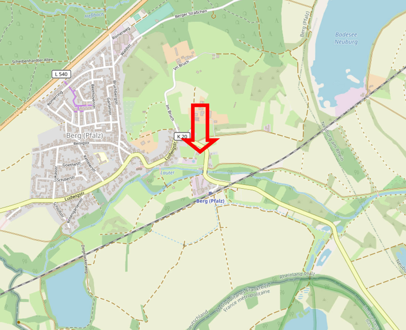 unbebautes Grundstück in Breitenäcker, 76868 Berg