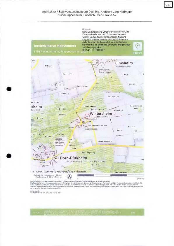 rheinland-pfalz 260 K 38/23 Weingartenstraße 2, Frauenbrunnengasse 24, 67587 Wintersheim 10