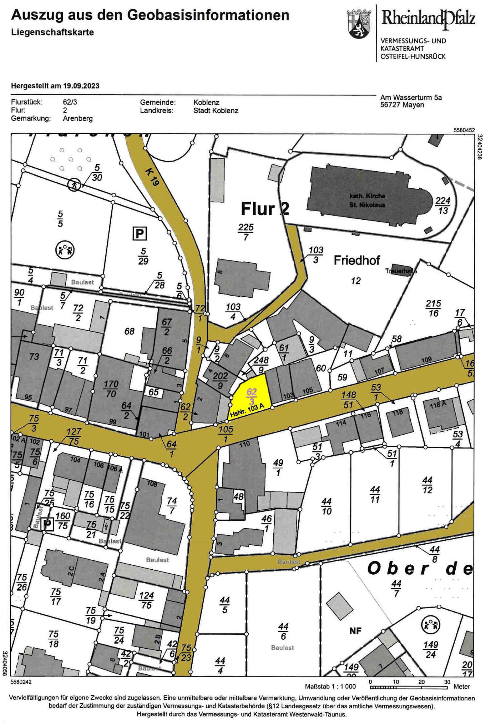 rheinland-pfalz K 0010/2023 Pfarrer-Kraus-Straße 103, 56077 Koblenz, Arenberg 12