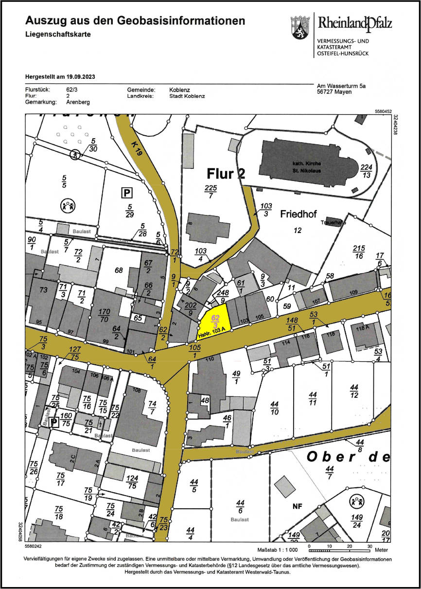 rheinland-pfalz K 0010/2023 Pfarrer-Kraus-Straße 103, 56077 Koblenz, Arenberg 10