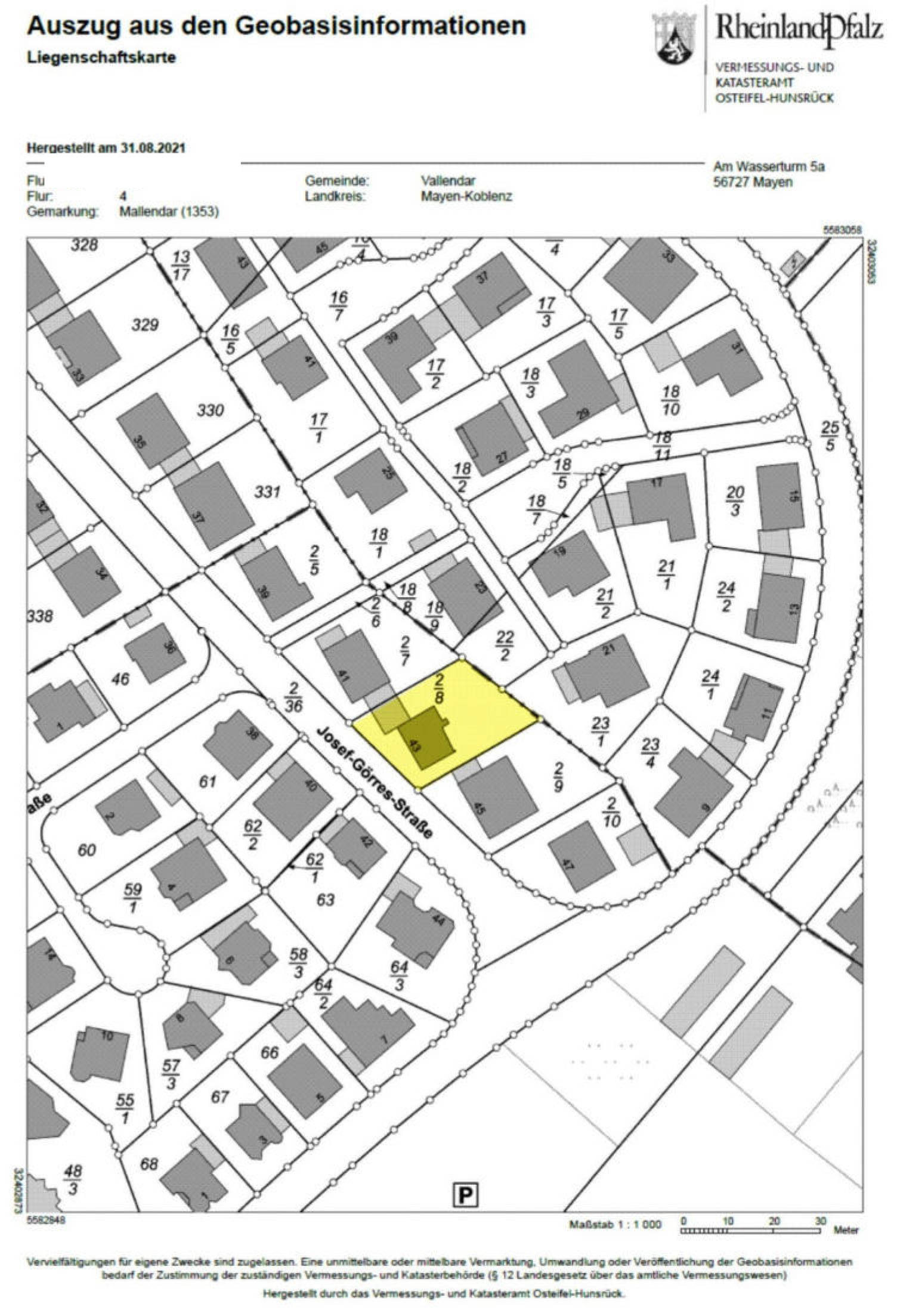 rheinland-pfalz K 0026/2020 Josef-Görres-Straße 43, 56179 Vallendar 26