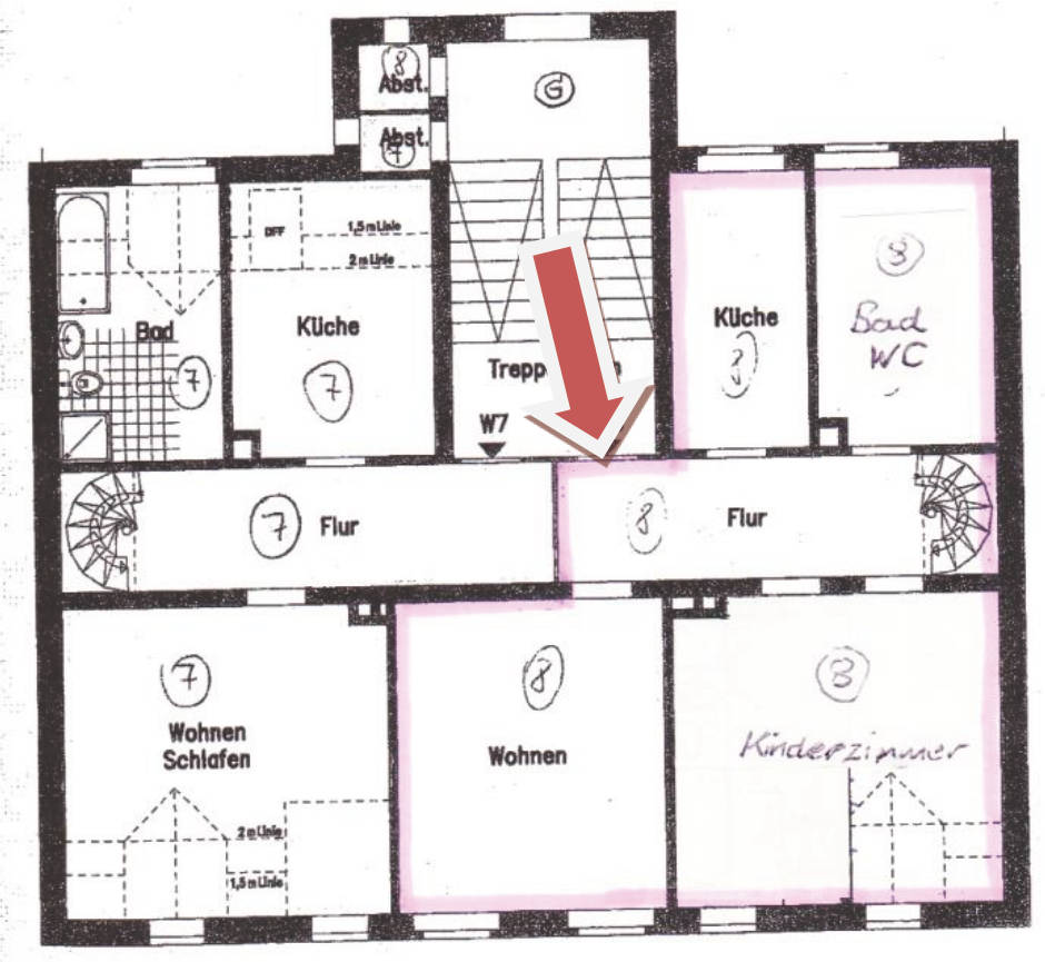 Eigentumswohnung (3 bis 4 Zimmer), Wohnung nebst Kellerraum mit Sondernutzungsrecht am Abstellraum im Treppenhaus Nr. 8 in Sidonienstraße  10, 08412 Werdau - Bild 4