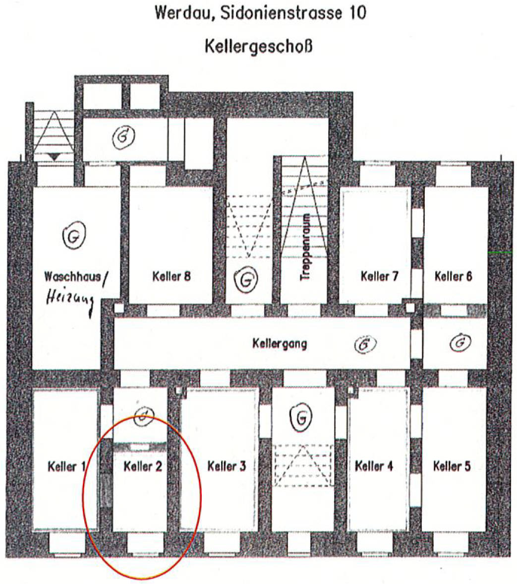 Eigentumswohnung (1 bis 2 Zimmer), Wohnung nebst Kellerraum und Abstellraum im Treppenhaus, Nr. 2 in Sidonienstraße 10, 08412 Werdau - Bild 5