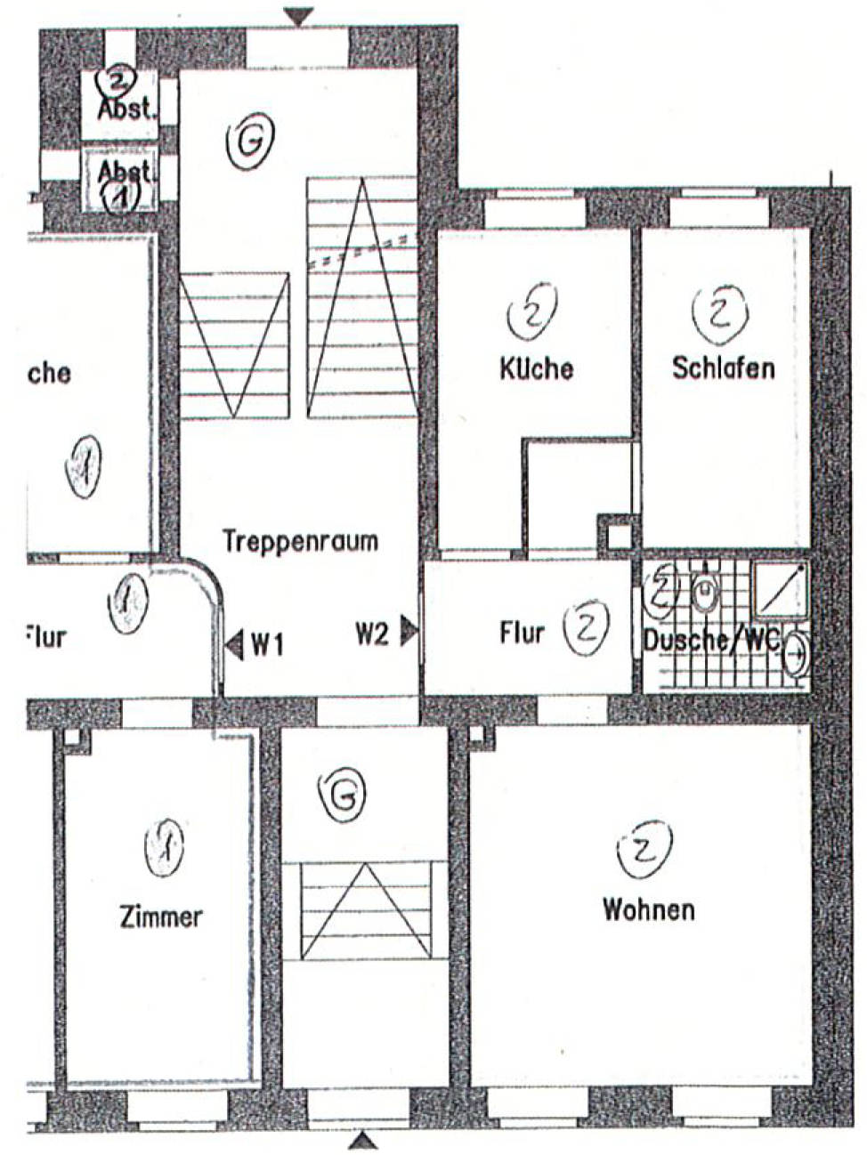 Eigentumswohnung (1 bis 2 Zimmer), Wohnung nebst Kellerraum und Abstellraum im Treppenhaus, Nr. 2 in Sidonienstraße 10, 08412 Werdau - Bild 4