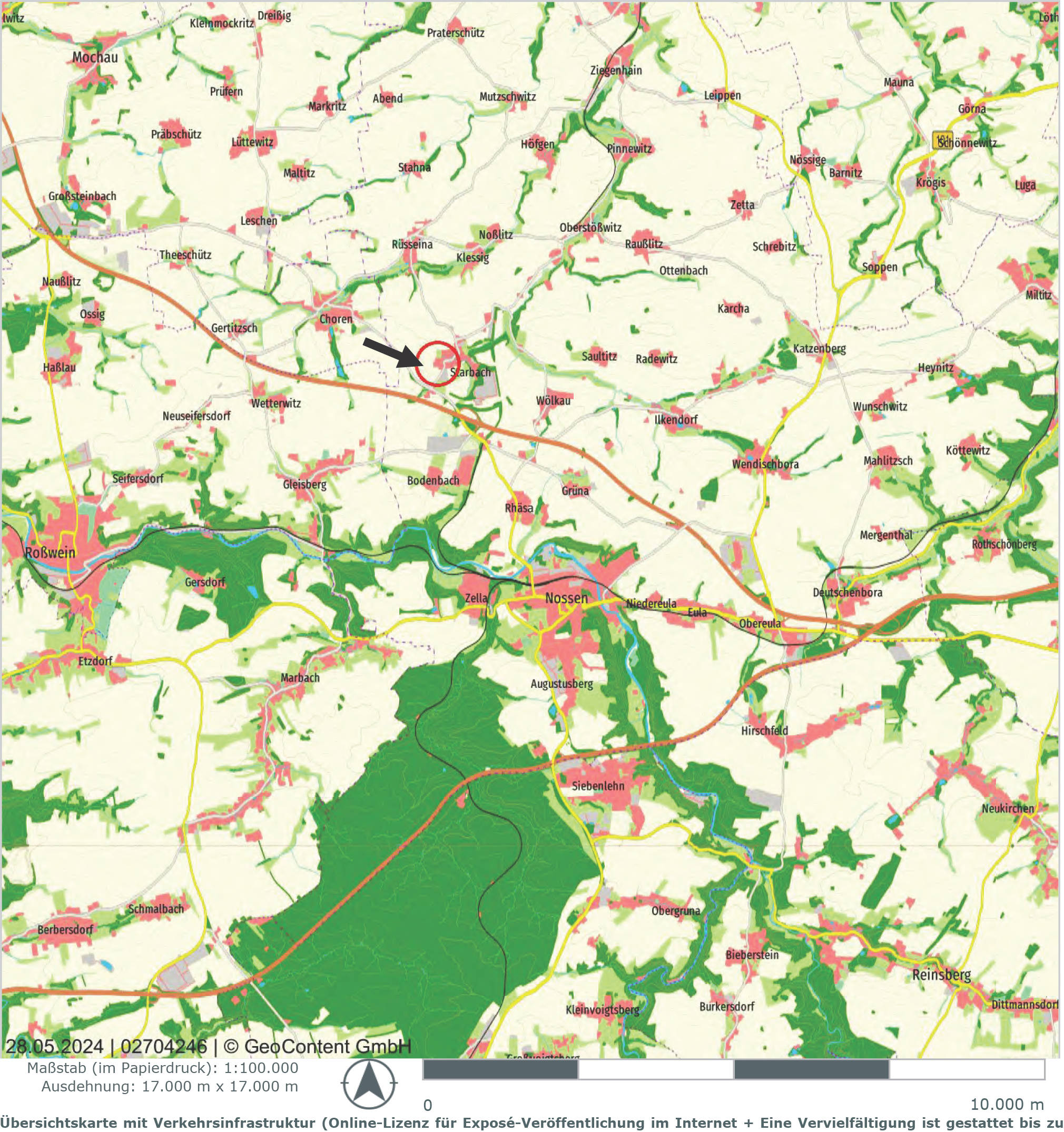 sachsen 0520K0002-2024 Gemarkung Starbach, keine Straße, 01683 Nossen