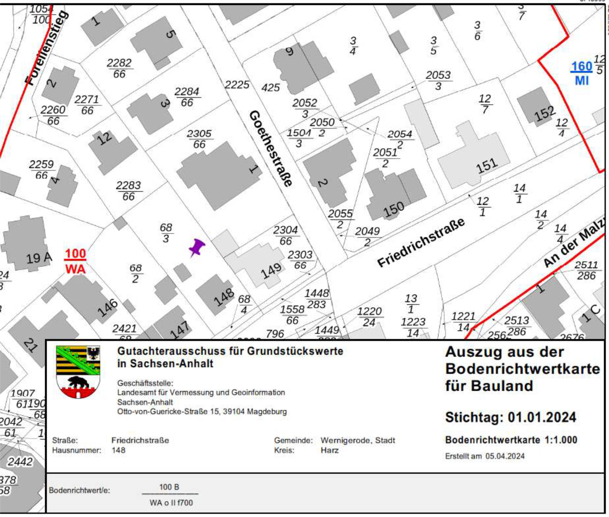 sachsen-anhalt 0012 K 0017/2023 Friedrichstraße  148, 38855 Wernigerode 19