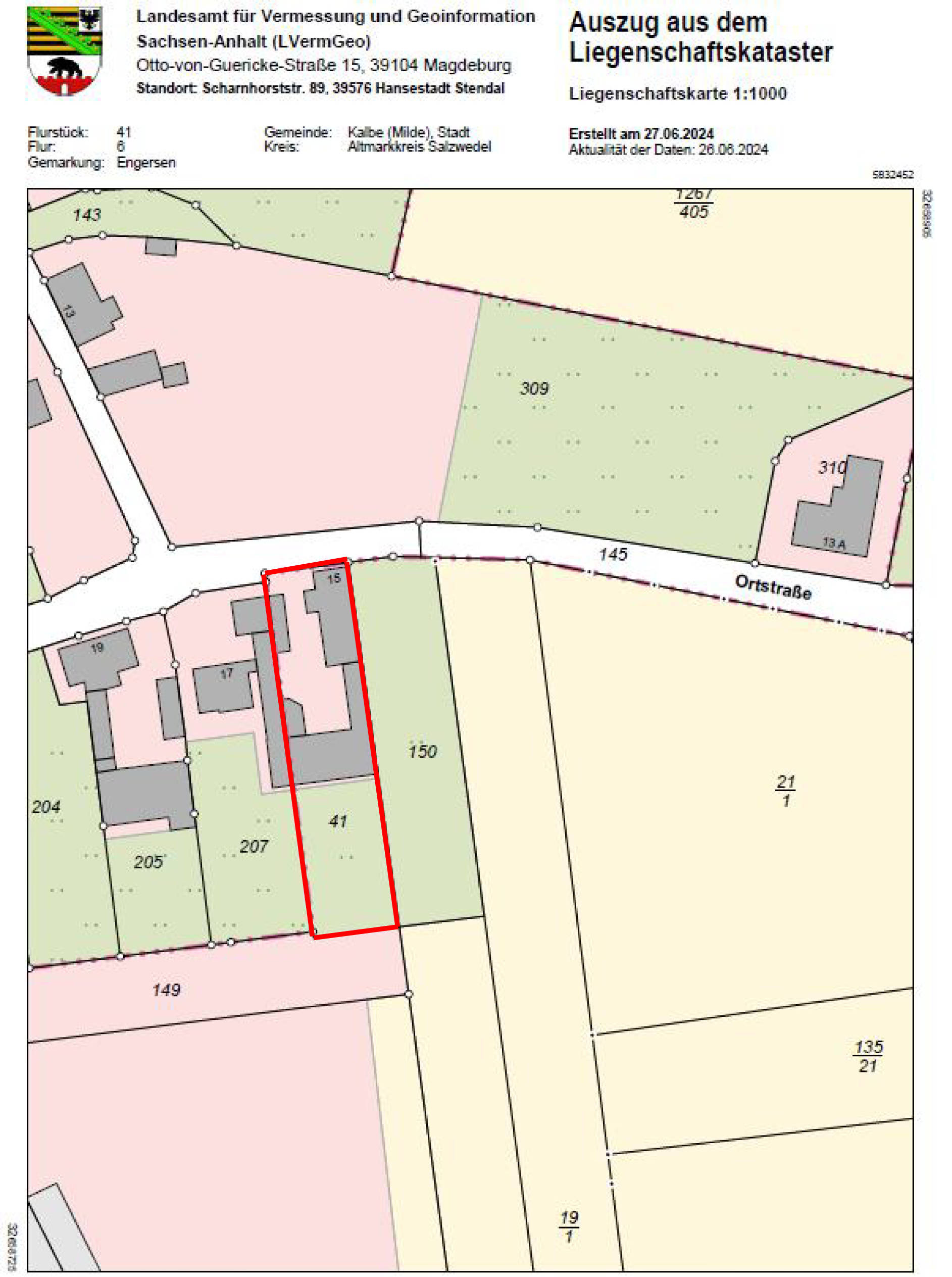 sachsen-anhalt 0031 K 0029/2023 Ortsstraße  15, 39624 Kalbe (Milde), Ortsteil Engersen 24