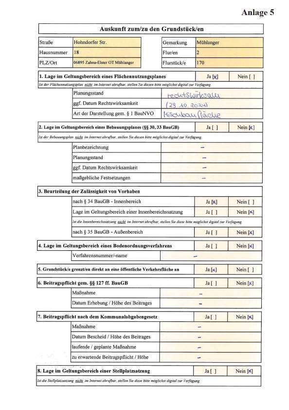 sachsen-anhalt 13 K 3/25 Hohndorfer Straße 18, 06888 Zahna-Elster - Mühlanger 11