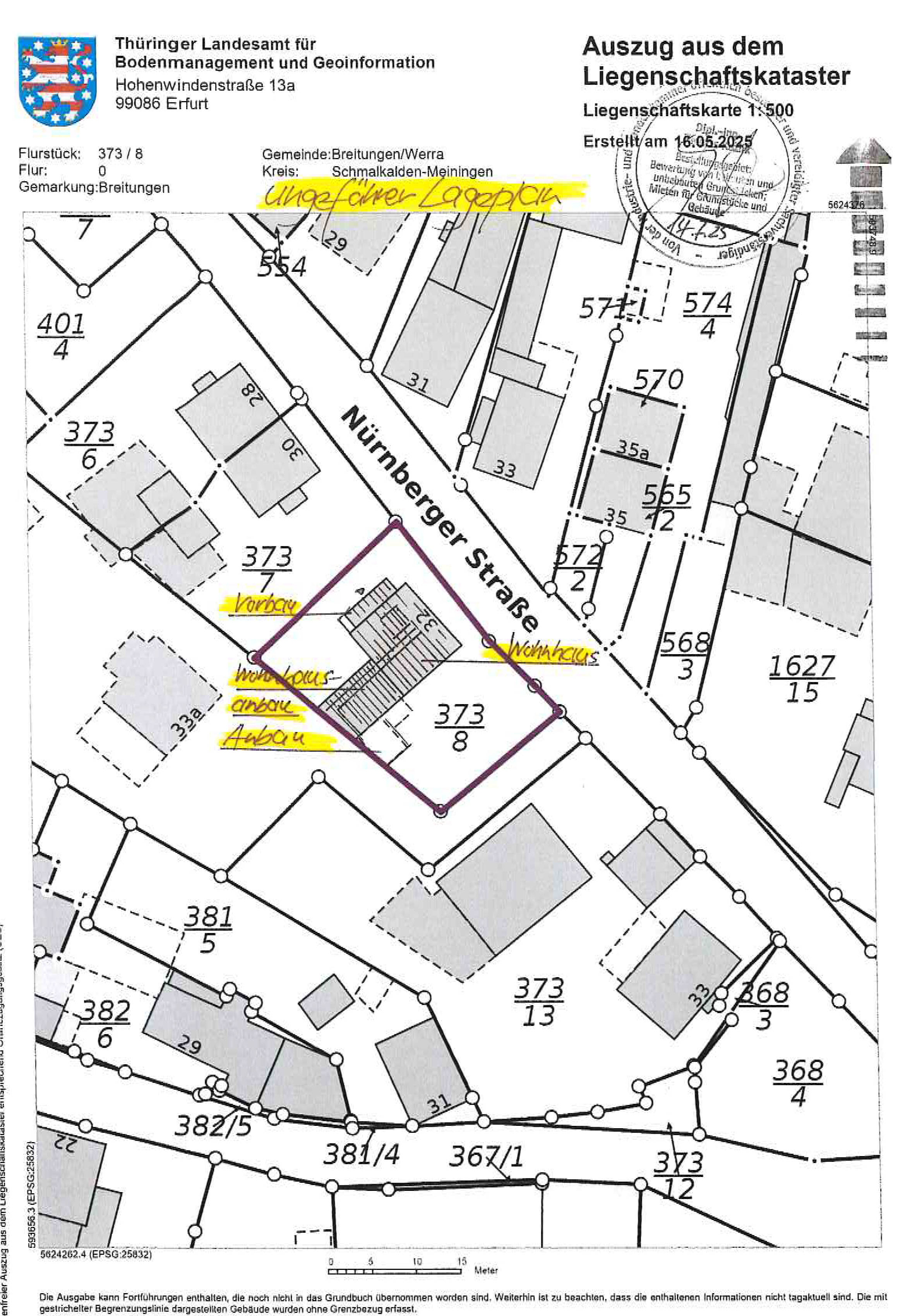 thueringen 0010 K 0011/2025 Nürnberger Straße 32, 98597 Breitungen 24