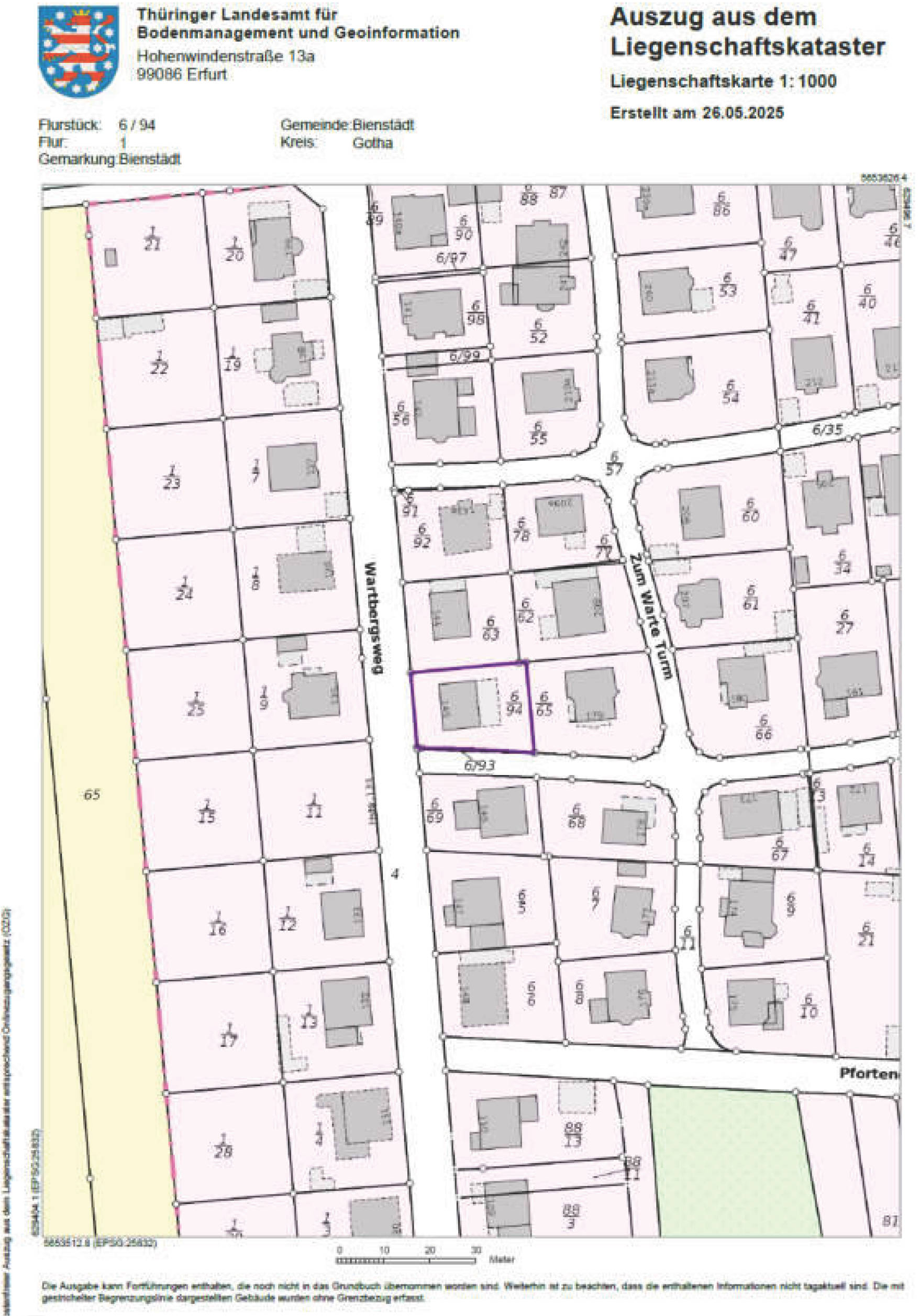 thueringen 0016 K 0003/2025 Wartbergsweg 145, 99100 Bienstädt 29