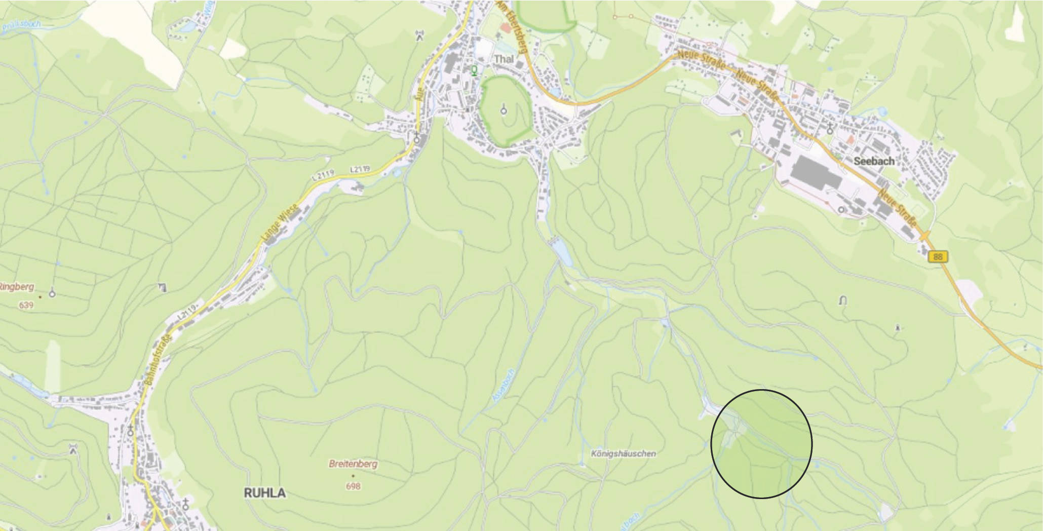 land- und forstwirtschaftlich genutztes Grundstück, unbebautes Grundstück in Im Mittelberger Grund, 99842 Ruhla - Bild 2