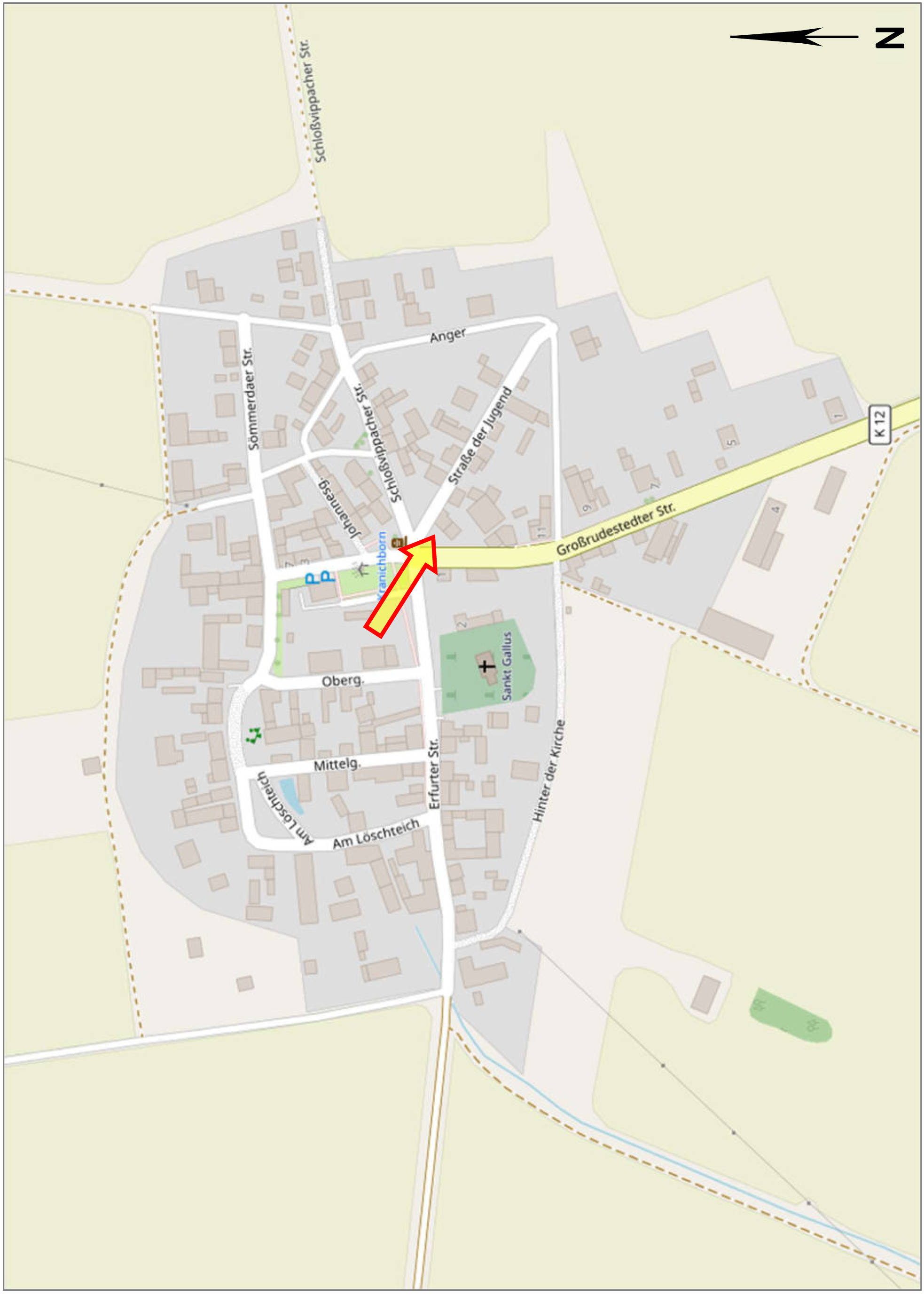 thueringen K 0002/2025 Straße der Jugend  1, 99195 Großrudestedt, Kranichborn 10