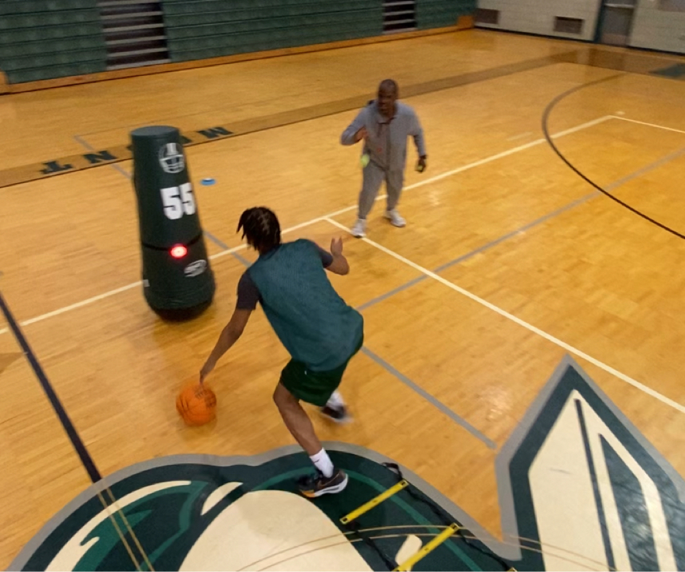 Tennis ball agility ladder reactions