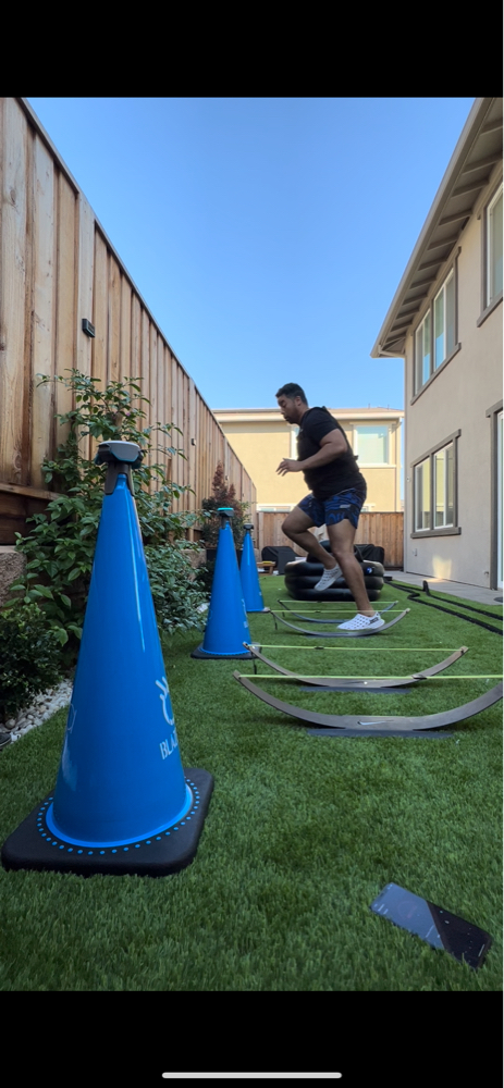 Lateral Shuffle using hurdles