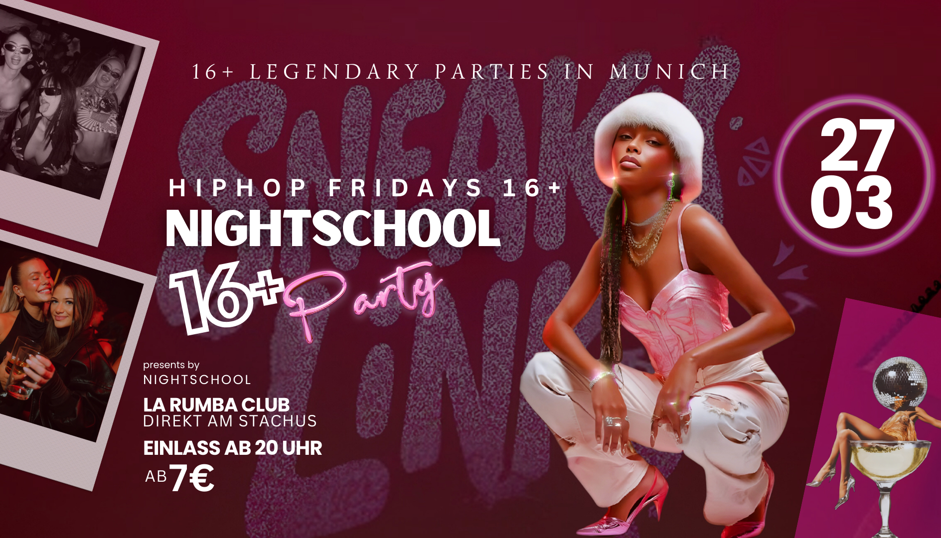 NIGHTSCHOOL HIPHOP FRIDAYS 16+ IM LA RUMBA CLUB