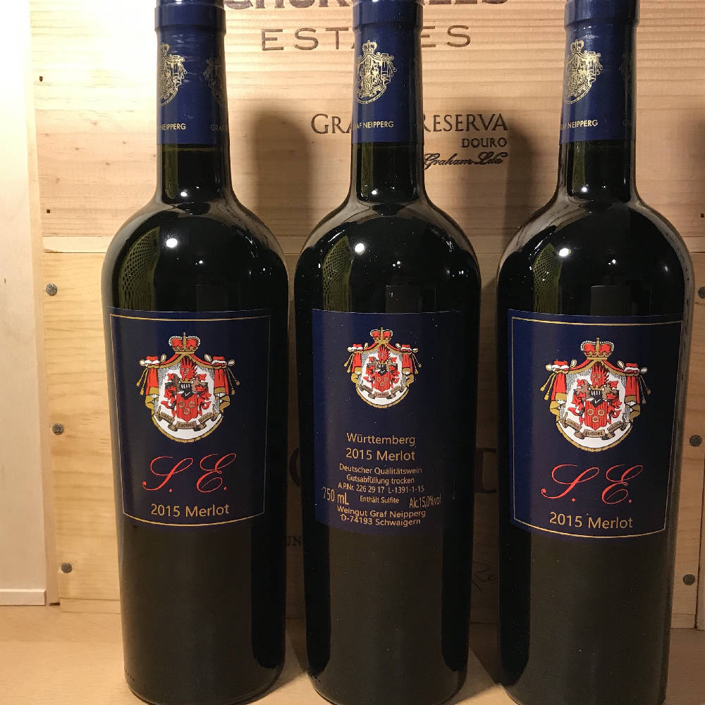 3 Fl. Graf Neipperg SE Merlot 2015 0,75l 