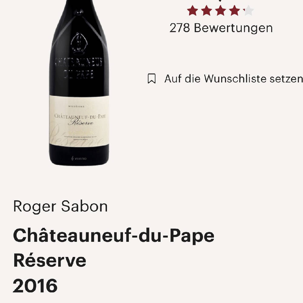 Suche Roger Sabon Château neue du Pape Reserve 2016 