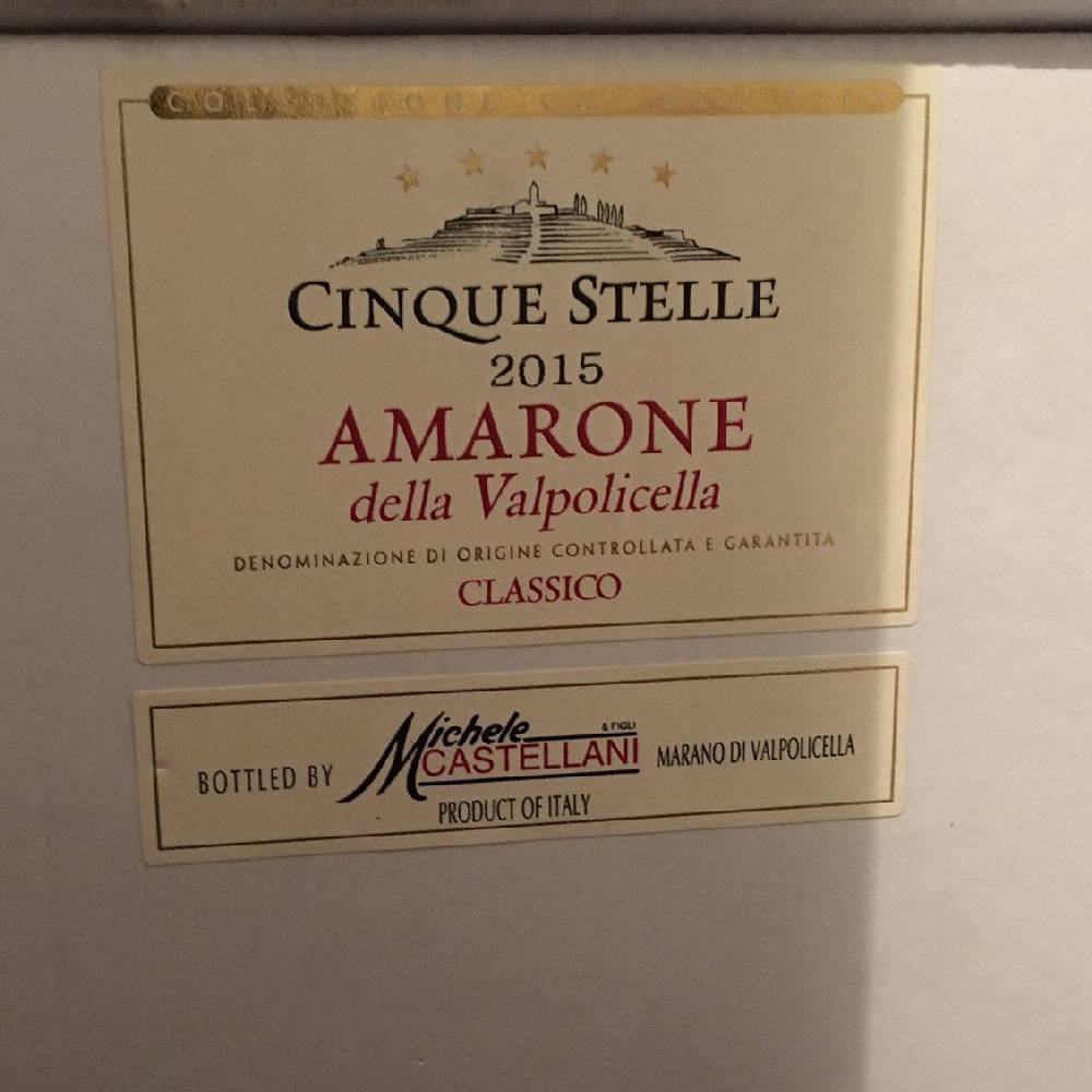 6er Karton Amarone „Cinque Stelle 2015 Castellani 