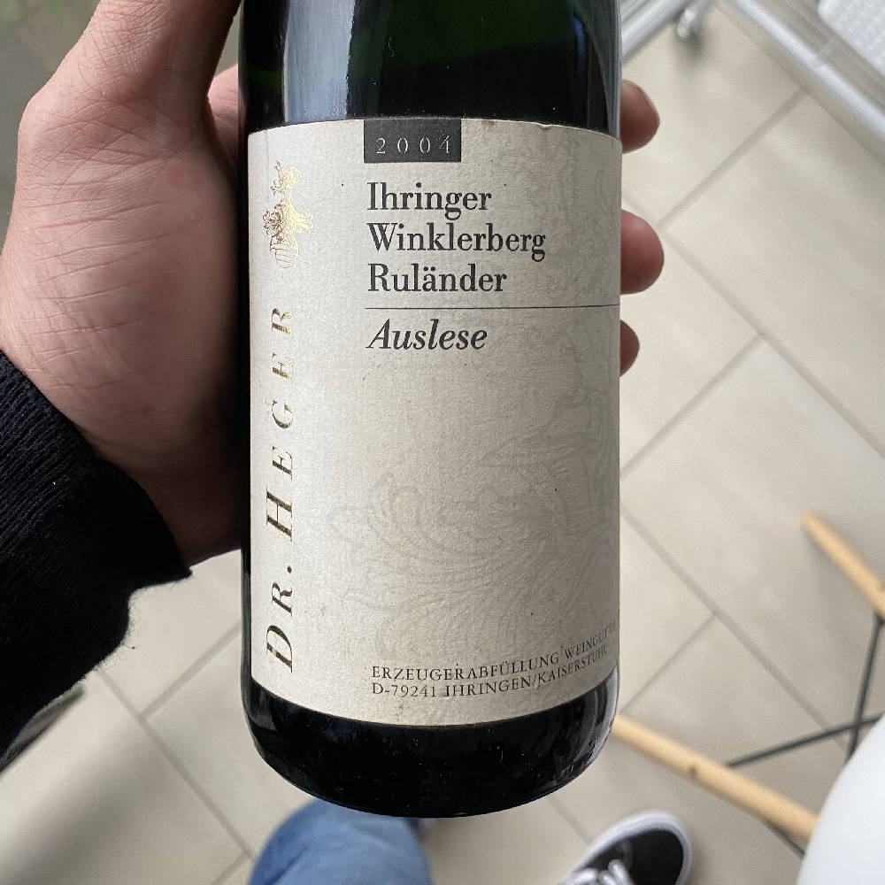 dr Heger Ihringer winklerberg ruländer Auslese 2004