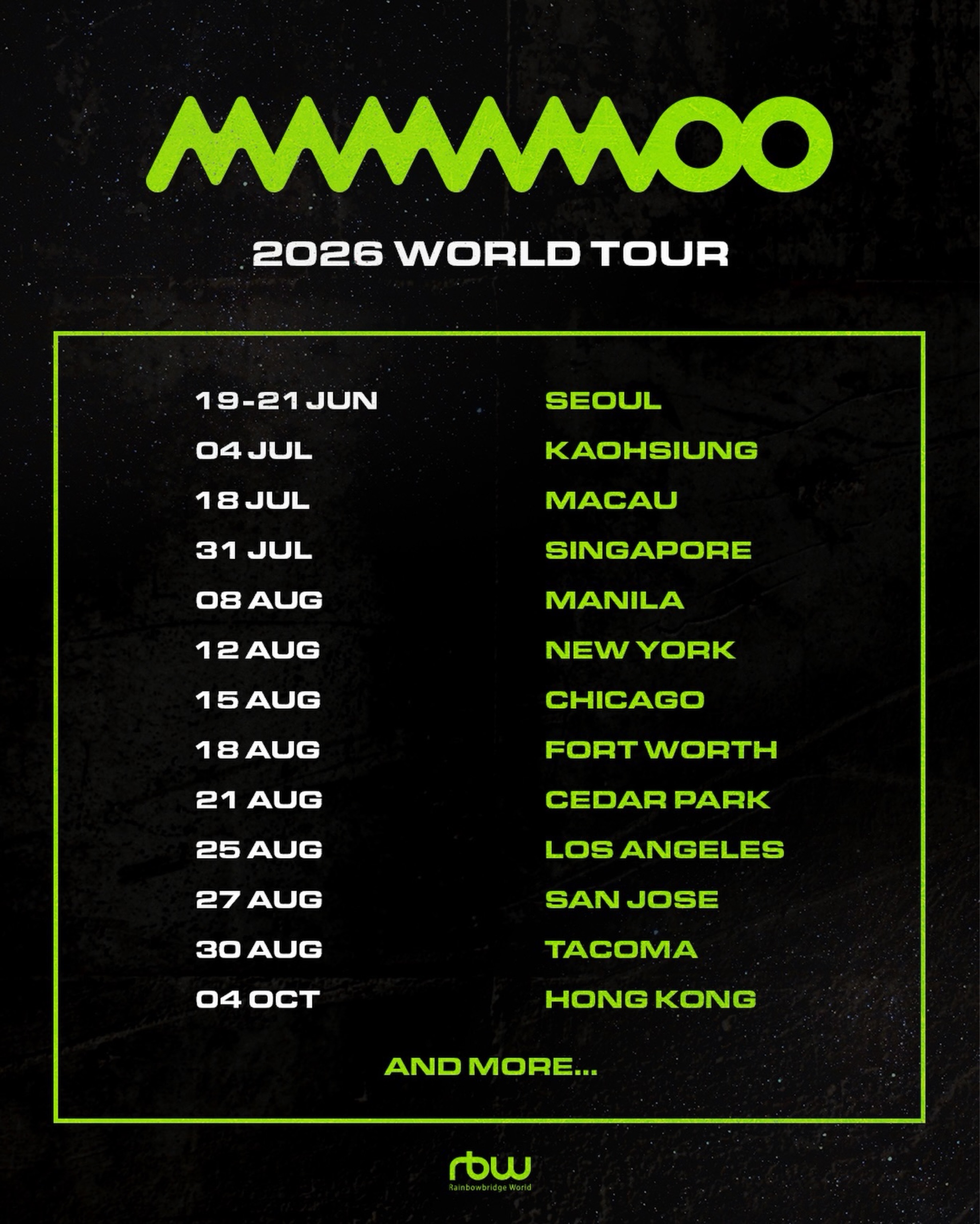 MAMAMOO 2026 WORLD TOUR