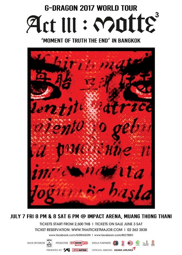 G-DRAGON 2017 WORLD TOUR ACT III: M.O.T.T.E IN BANGKOK