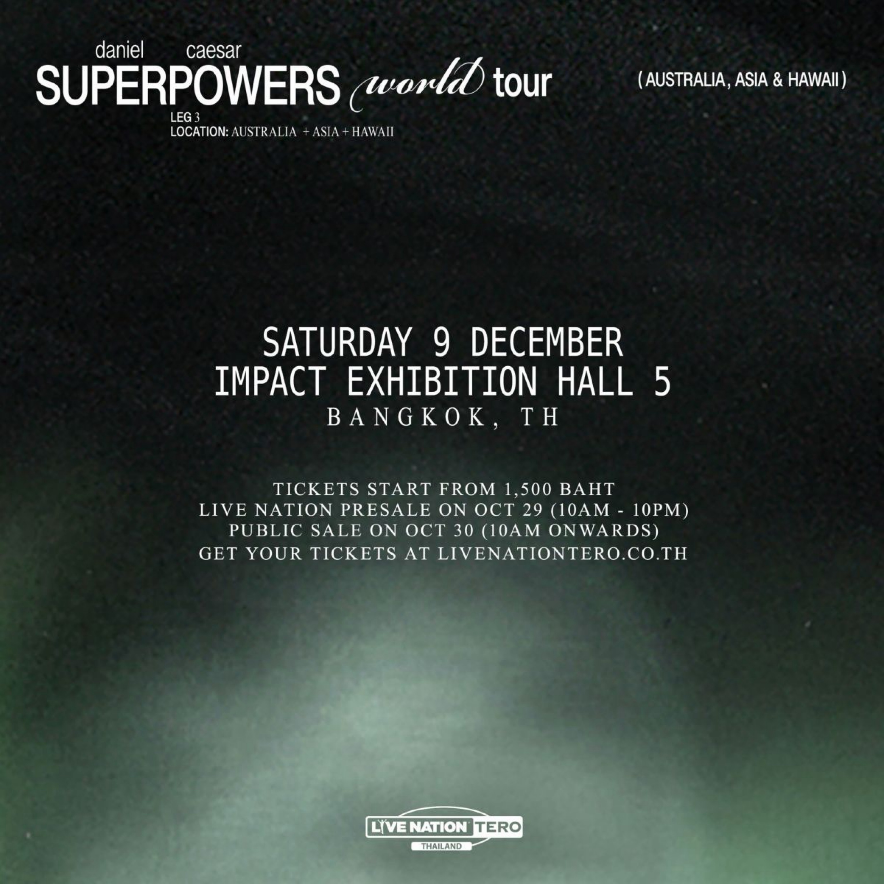 Daniel Caesar Superpowers world tour in bkk