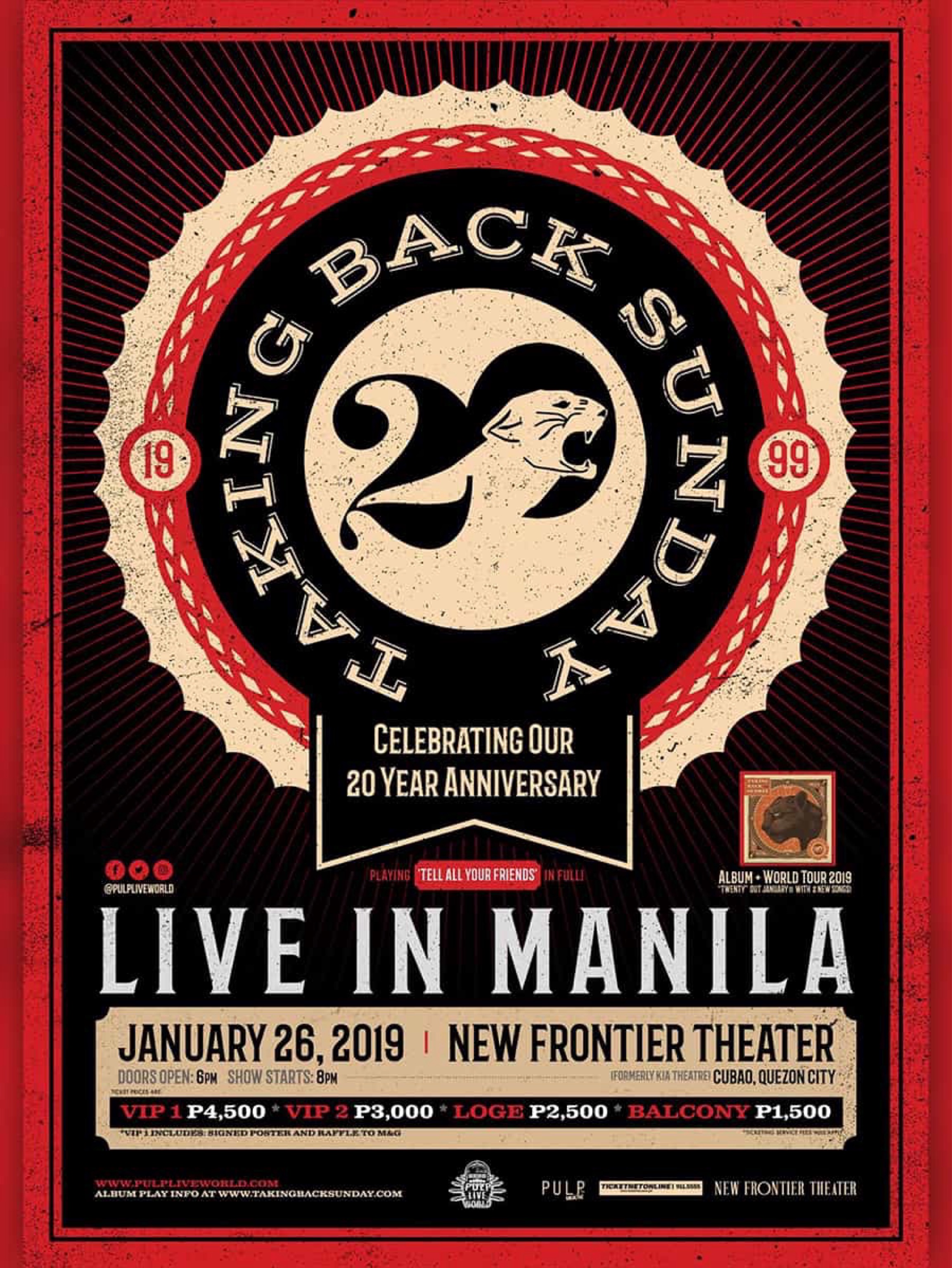 Taking Back Sunday: 20th Anniversary Tour Live in Manila