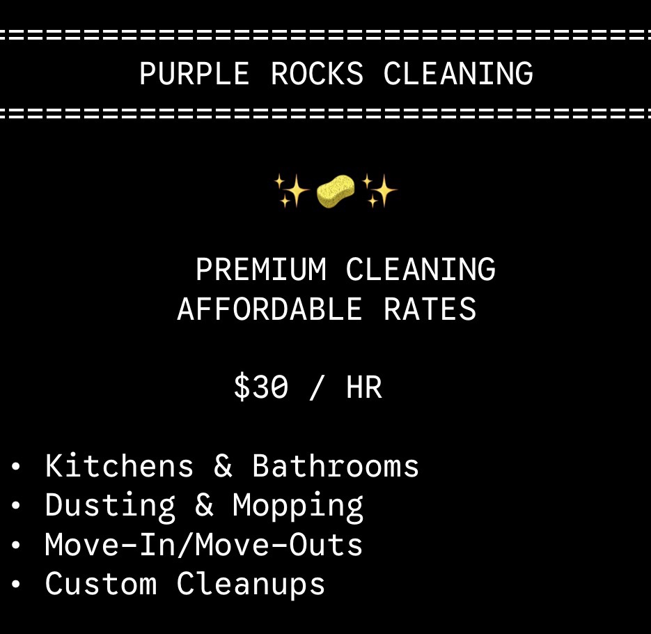 purple rocks cleaning