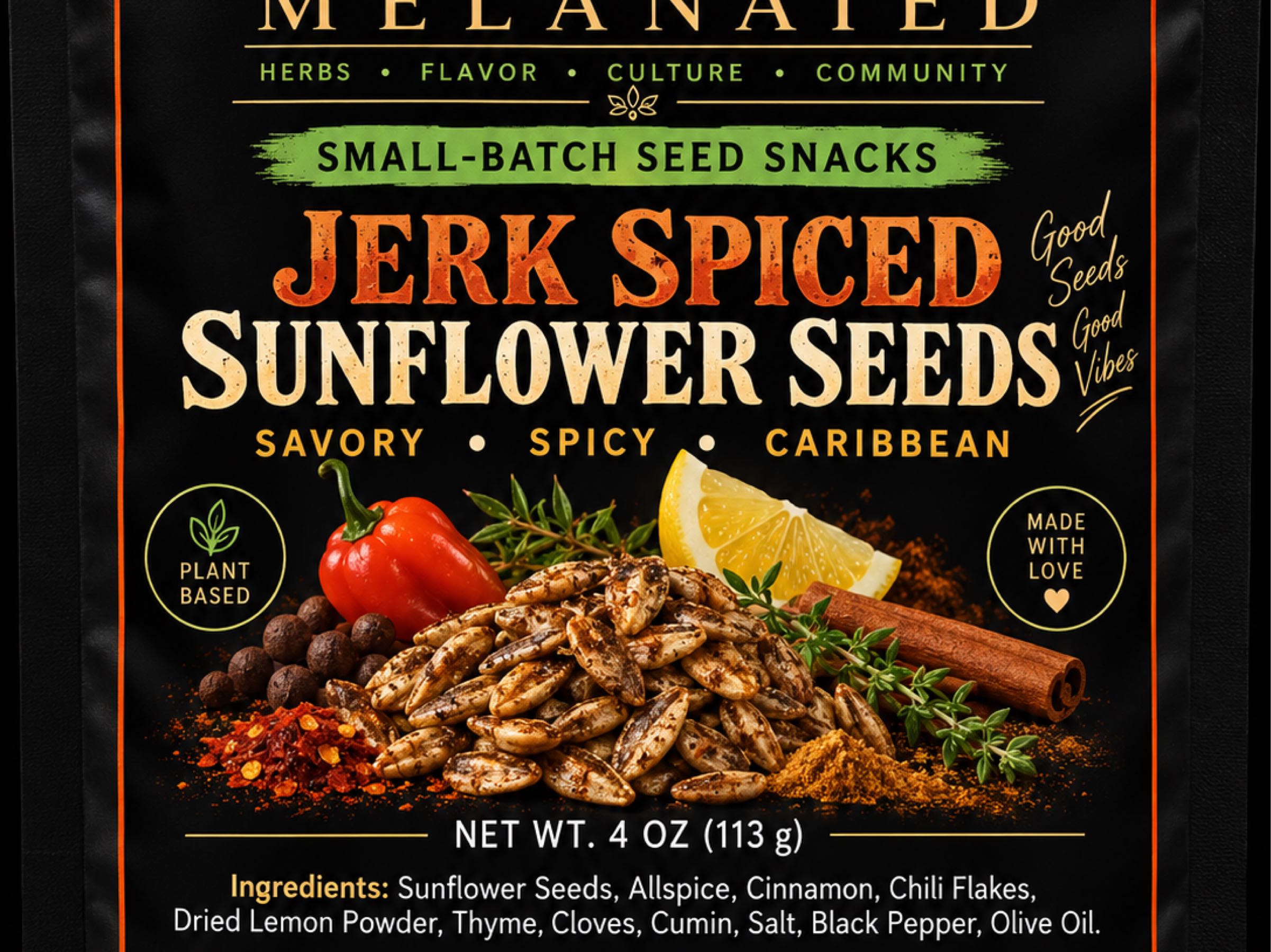 4 Ozs Jerk Spiced Sunflower Seeds