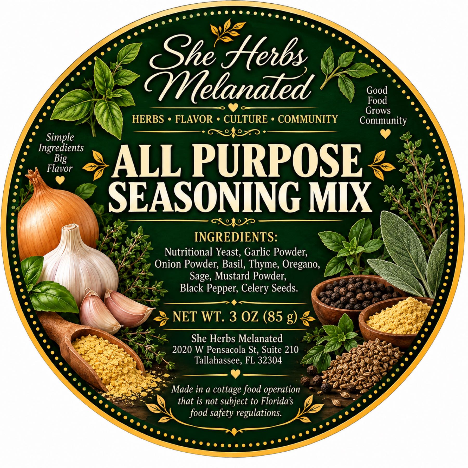 3 Ozs All Purpose Seasoning Blend.